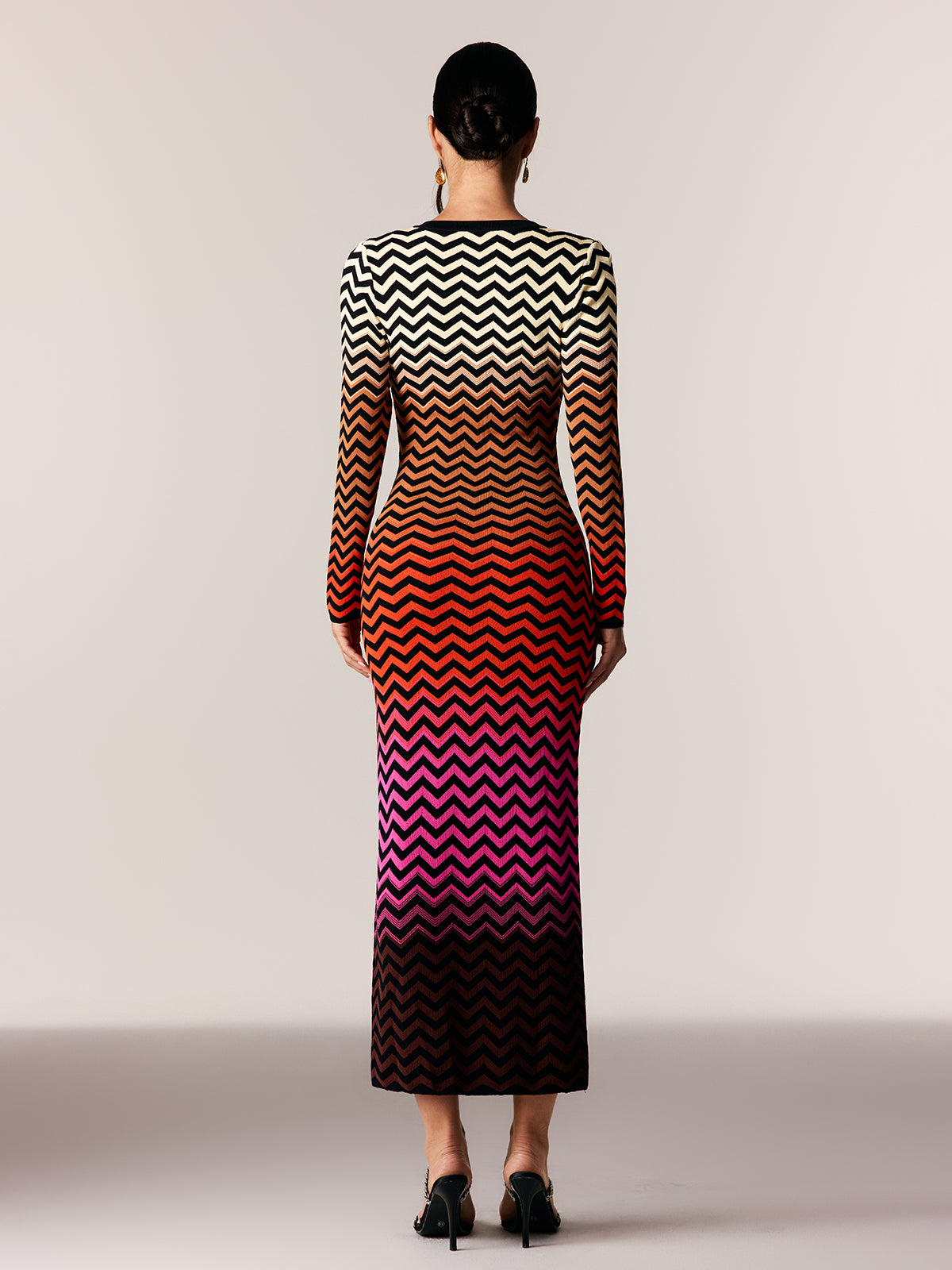 Daouda Long Sleeve Hayley Maxi Dress In Red