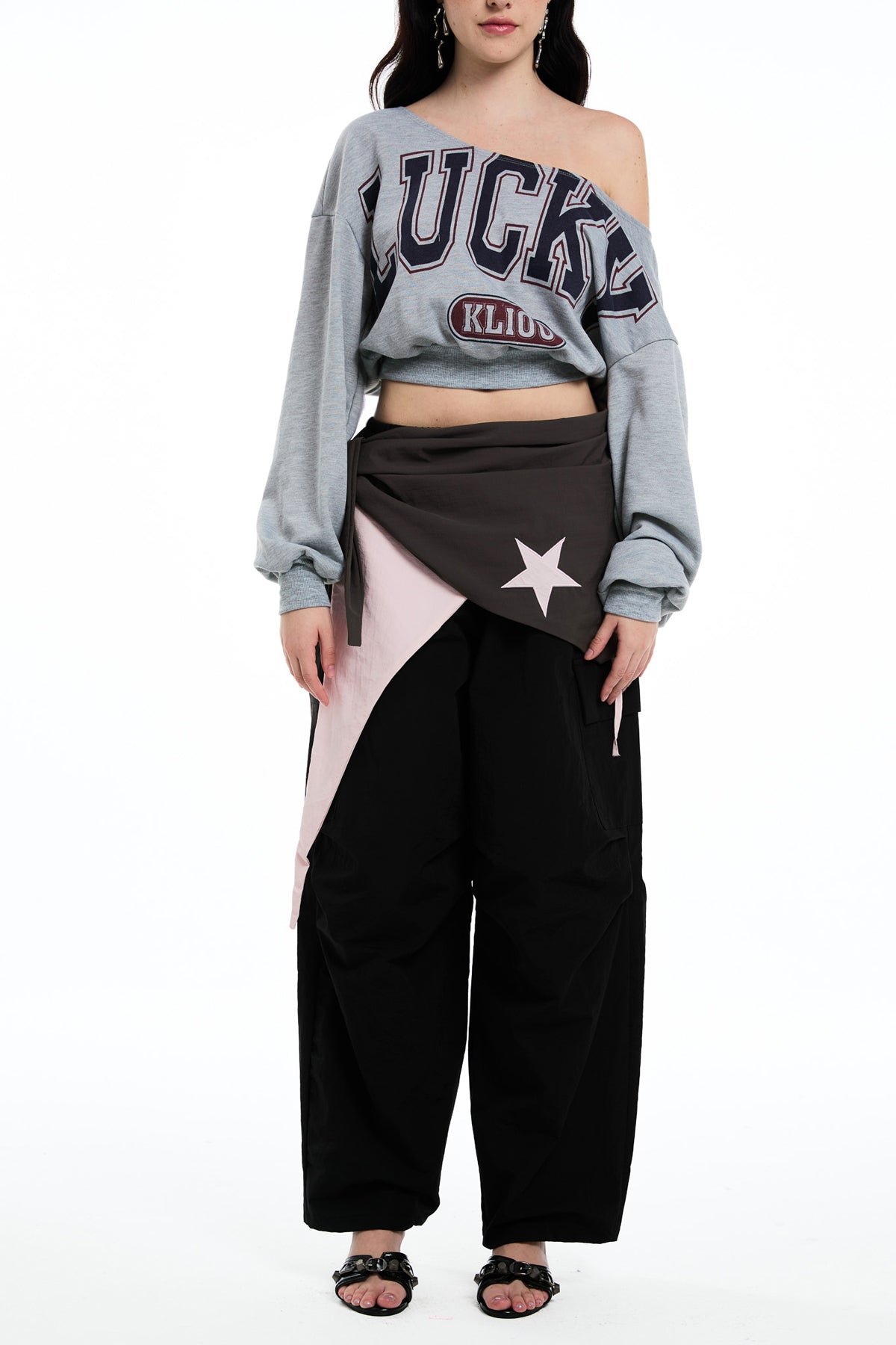 Darayavaush Asymmetric Star Barrel Pants