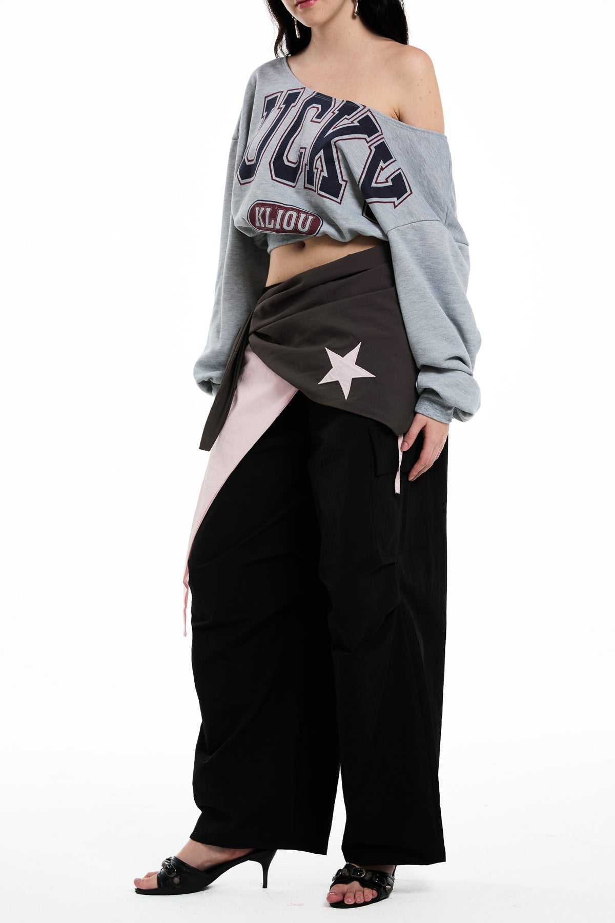 Darayavaush Asymmetric Star Barrel Pants