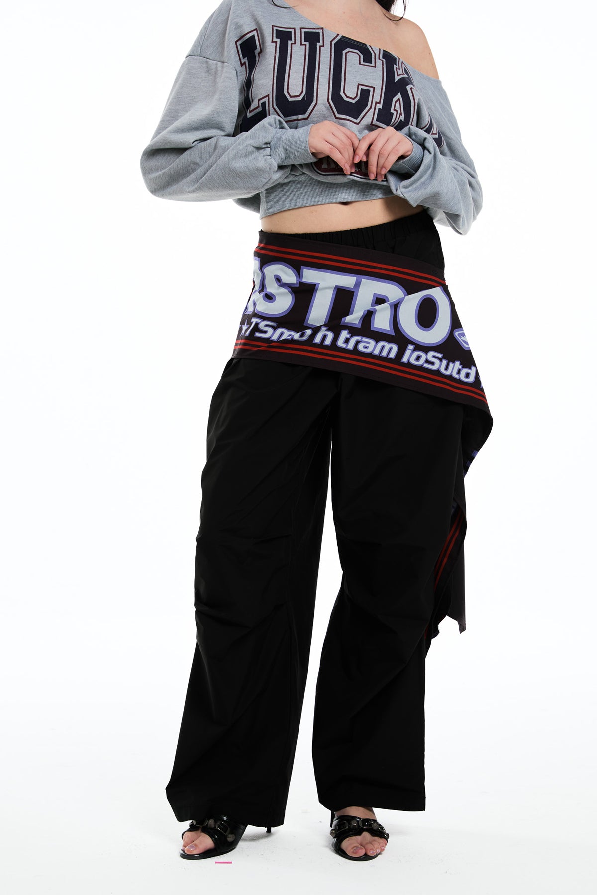 Darby Deconstruct Print Barrel Pants