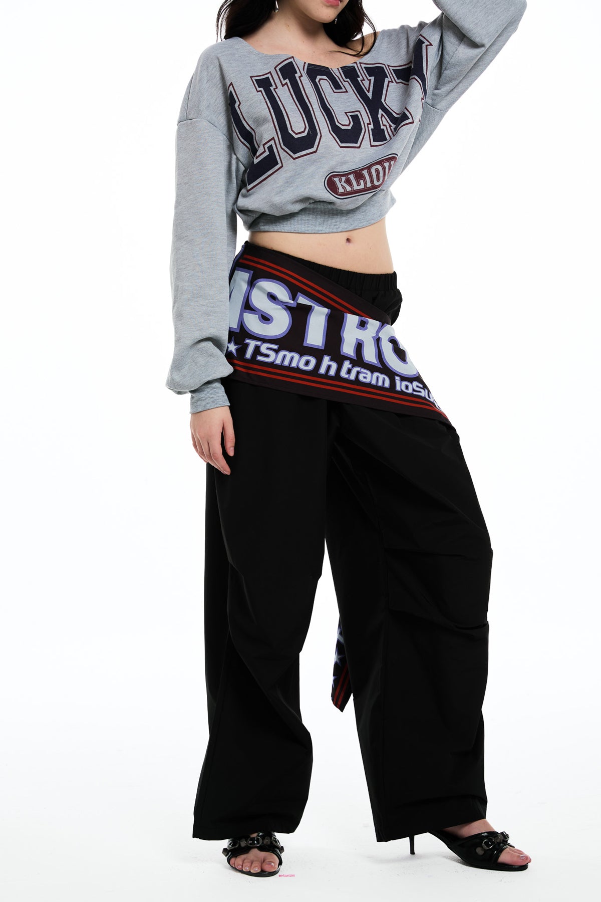 Darby Deconstruct Print Barrel Pants