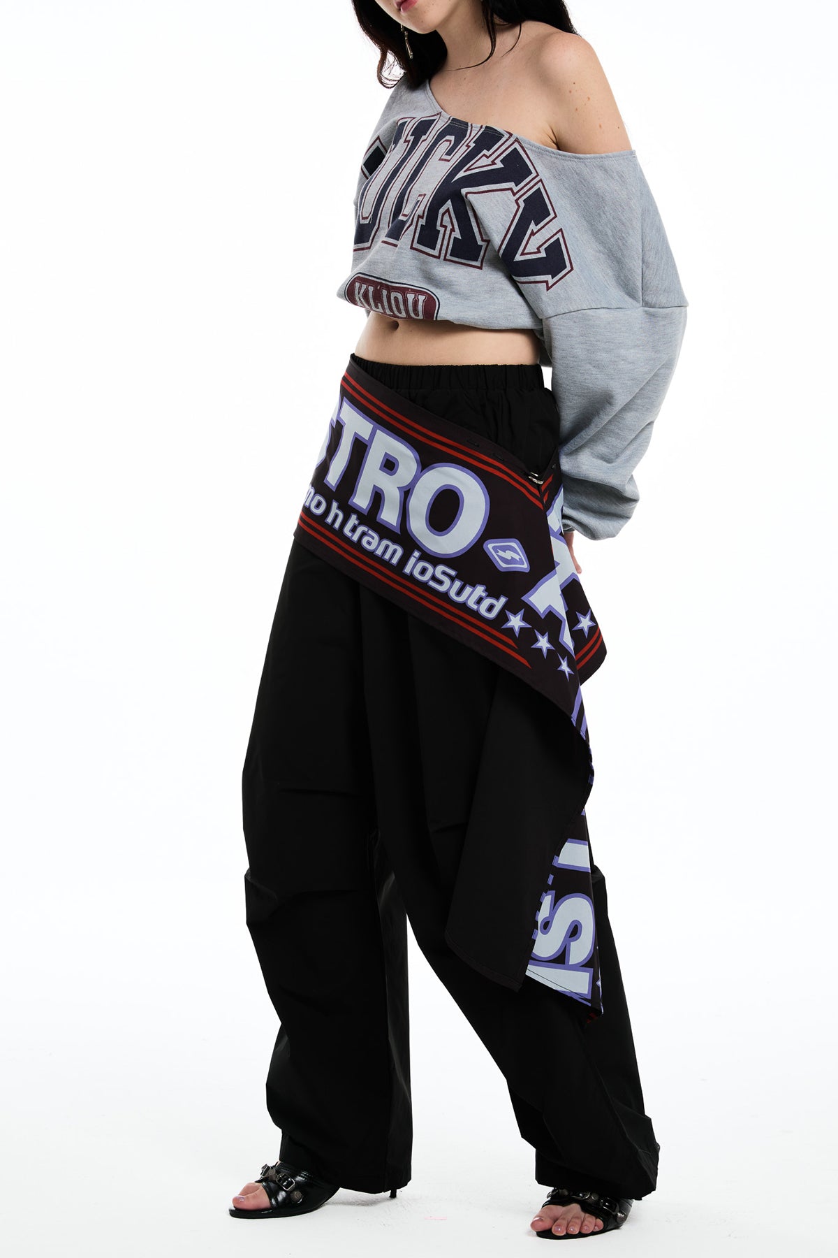 Darby Deconstruct Print Barrel Pants