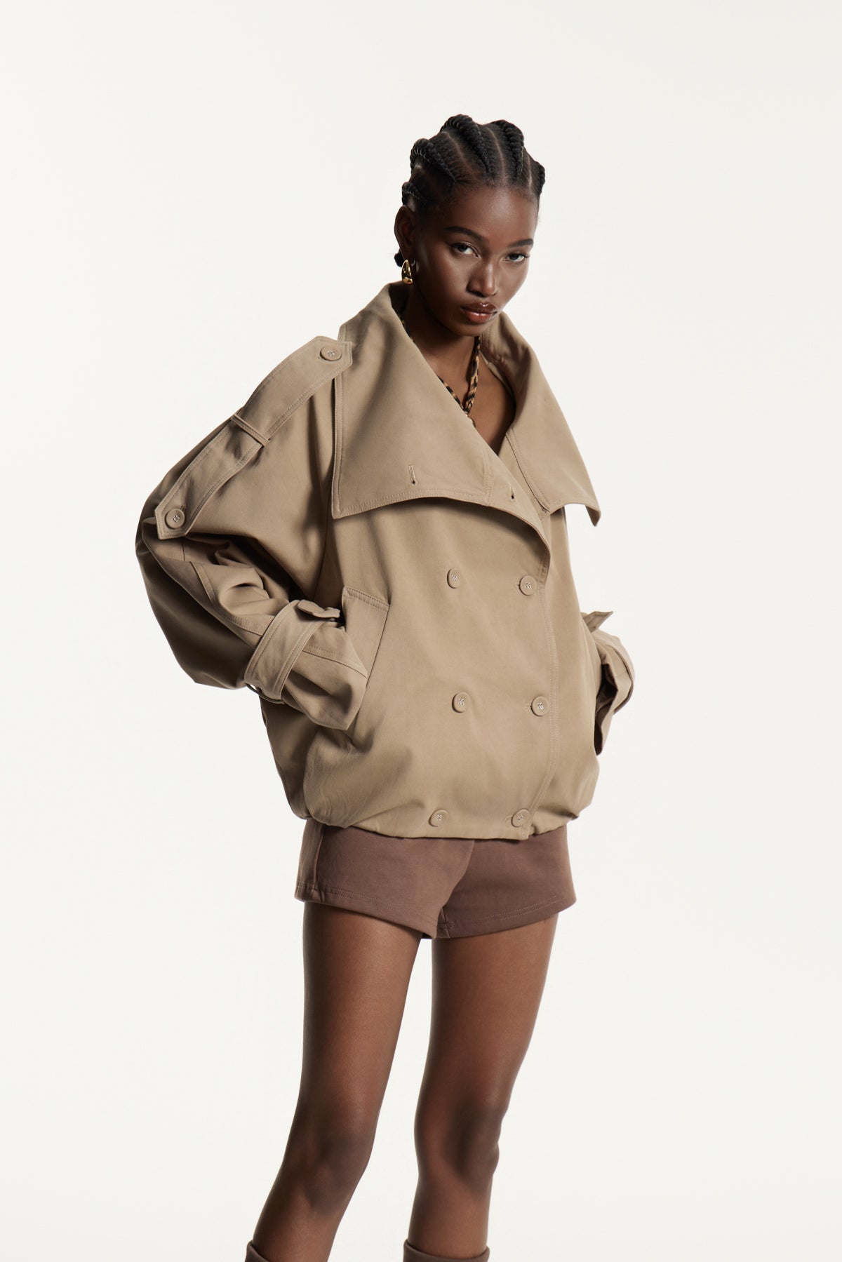 Dardana Double Breasted Lapel Jacket