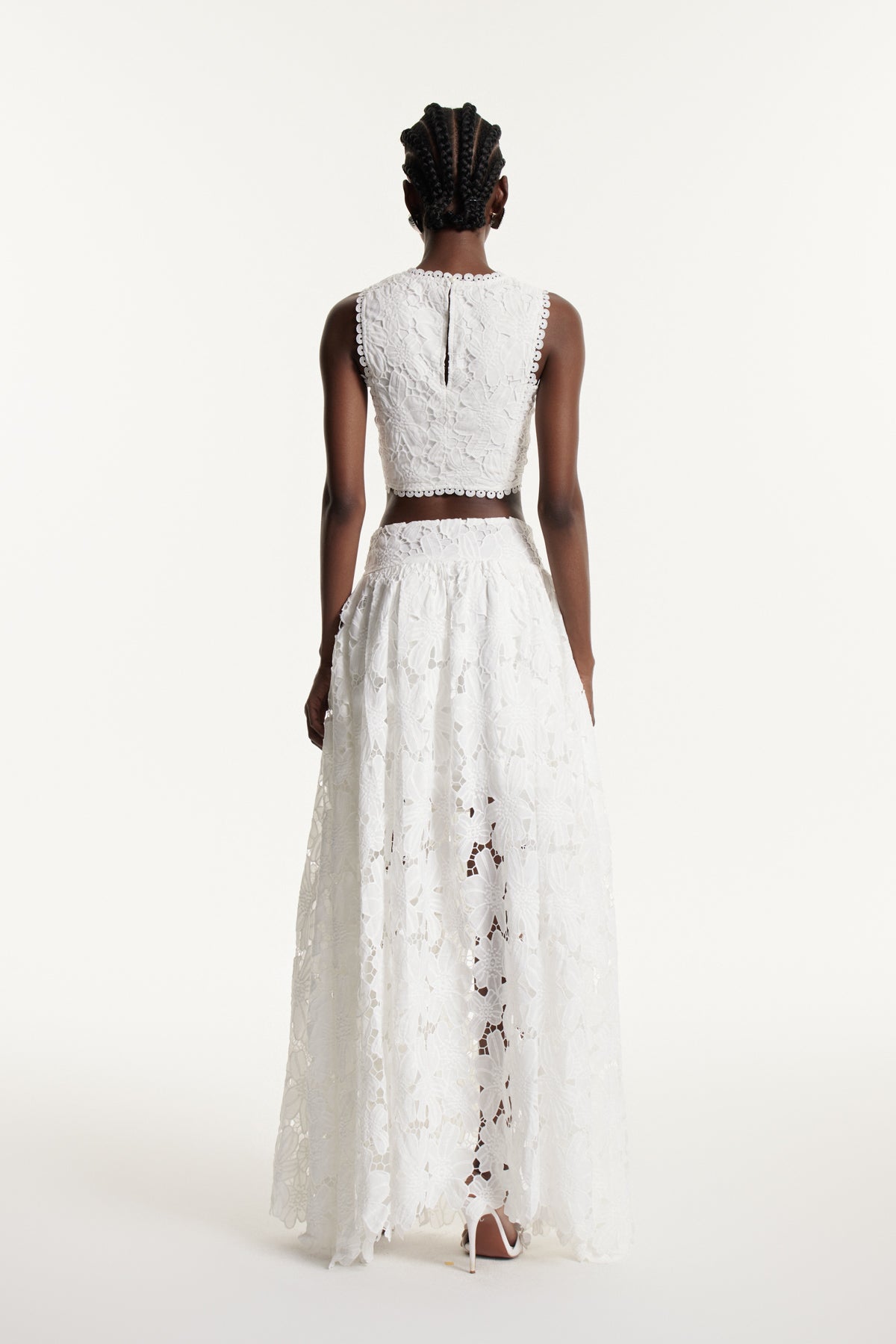 Darija Sleeveless Flower Cutout Skirt Set