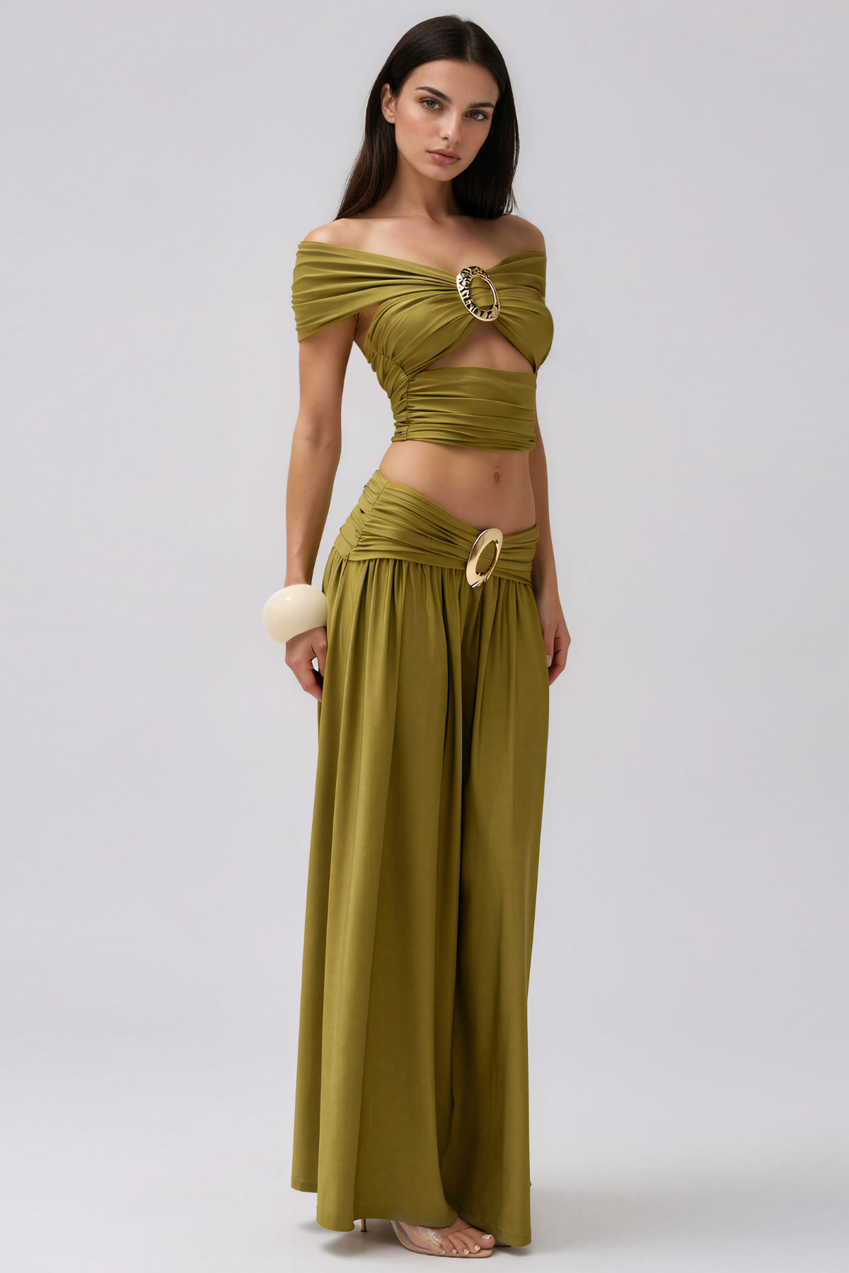 Darijus Off Shoulder Cutout Skirt Set