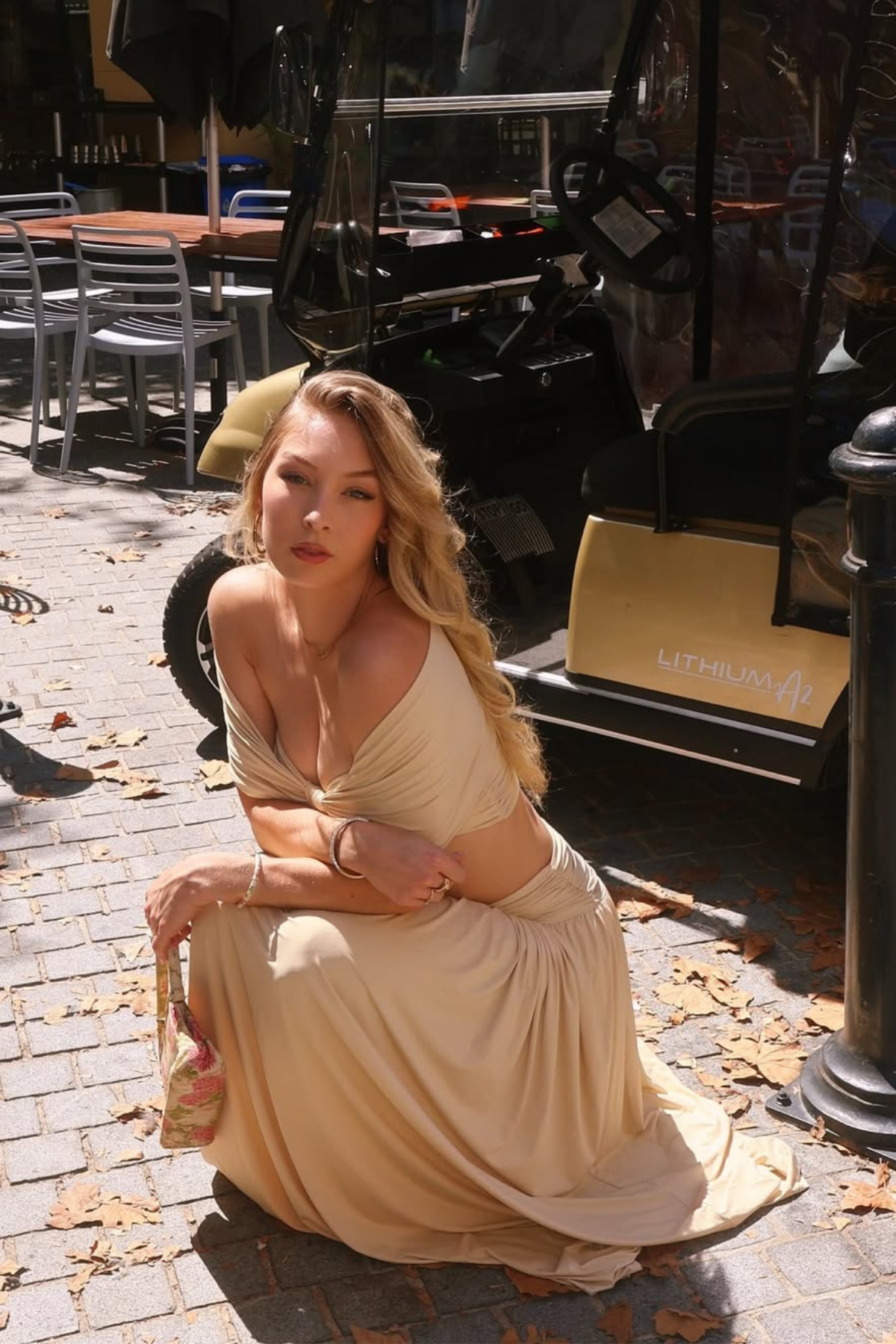 Darijus Off Shoulder Ruch Skirt Set