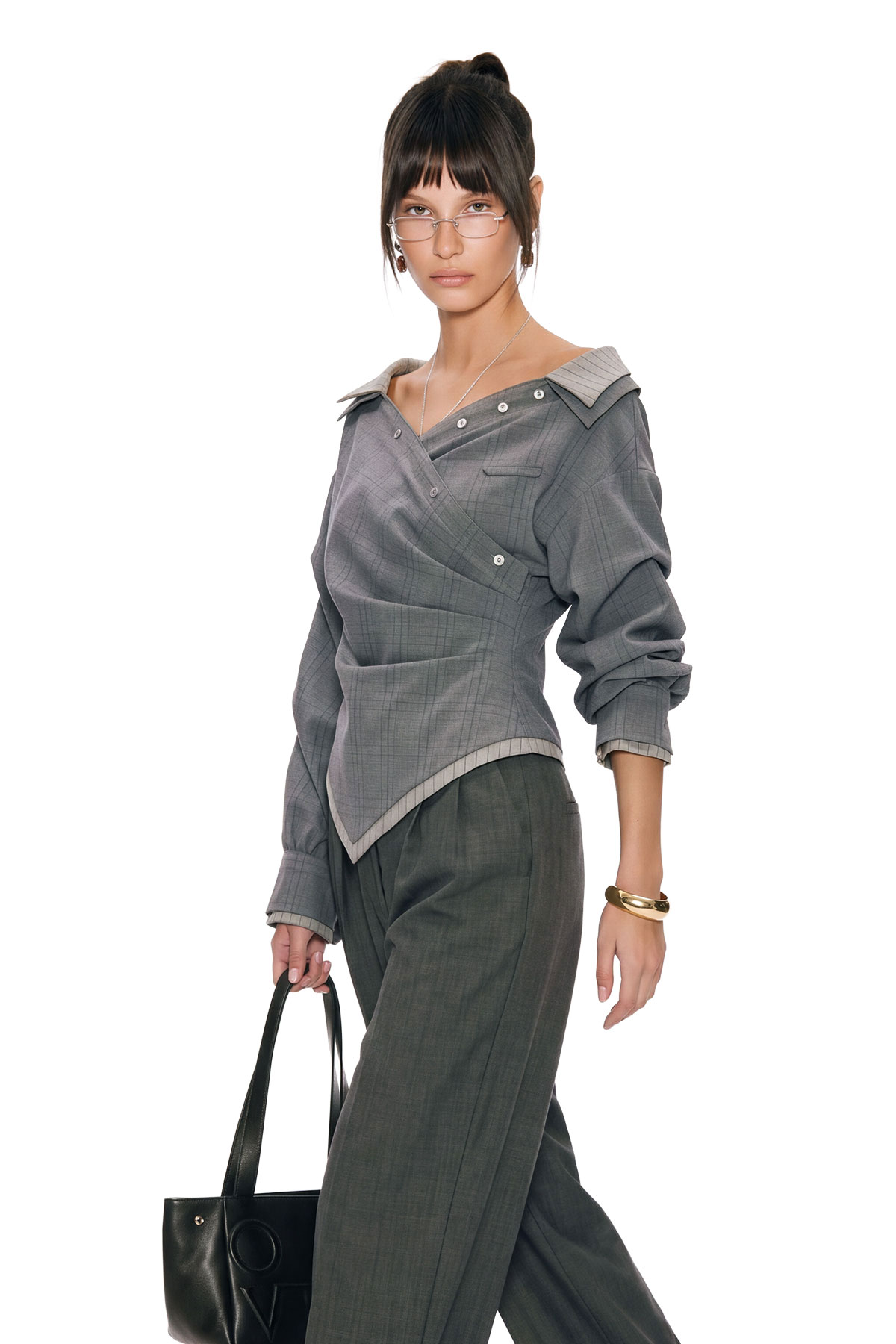 Darko Off Shoulder Grid Top