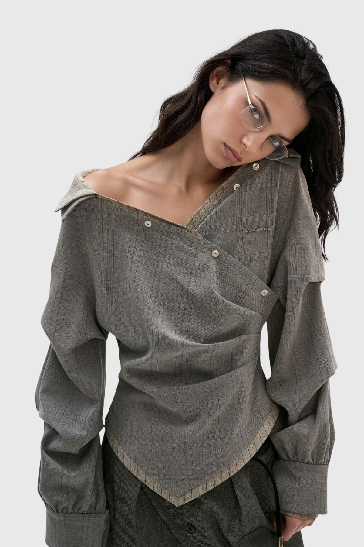 Darko Off Shoulder Grid Top