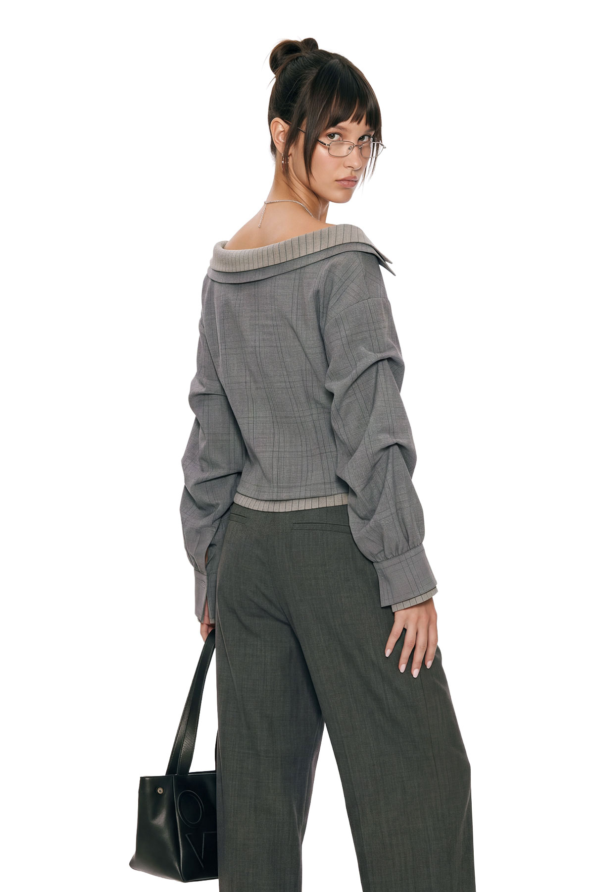 Darko Off Shoulder Grid Top