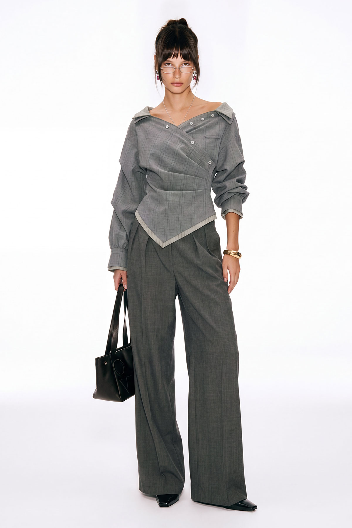 Darko Off Shoulder Grid Top