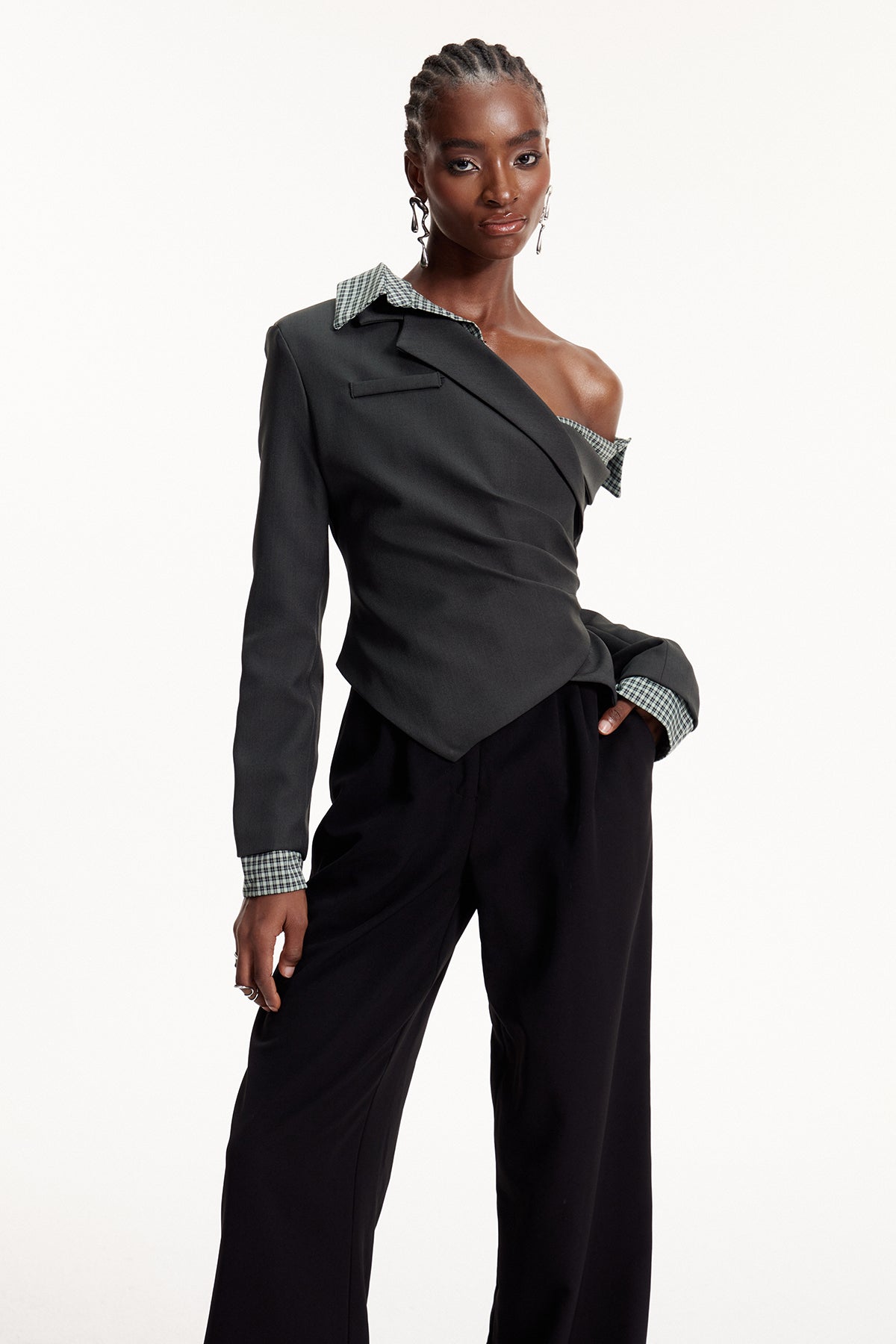 Darko One Shoulder Top In Green