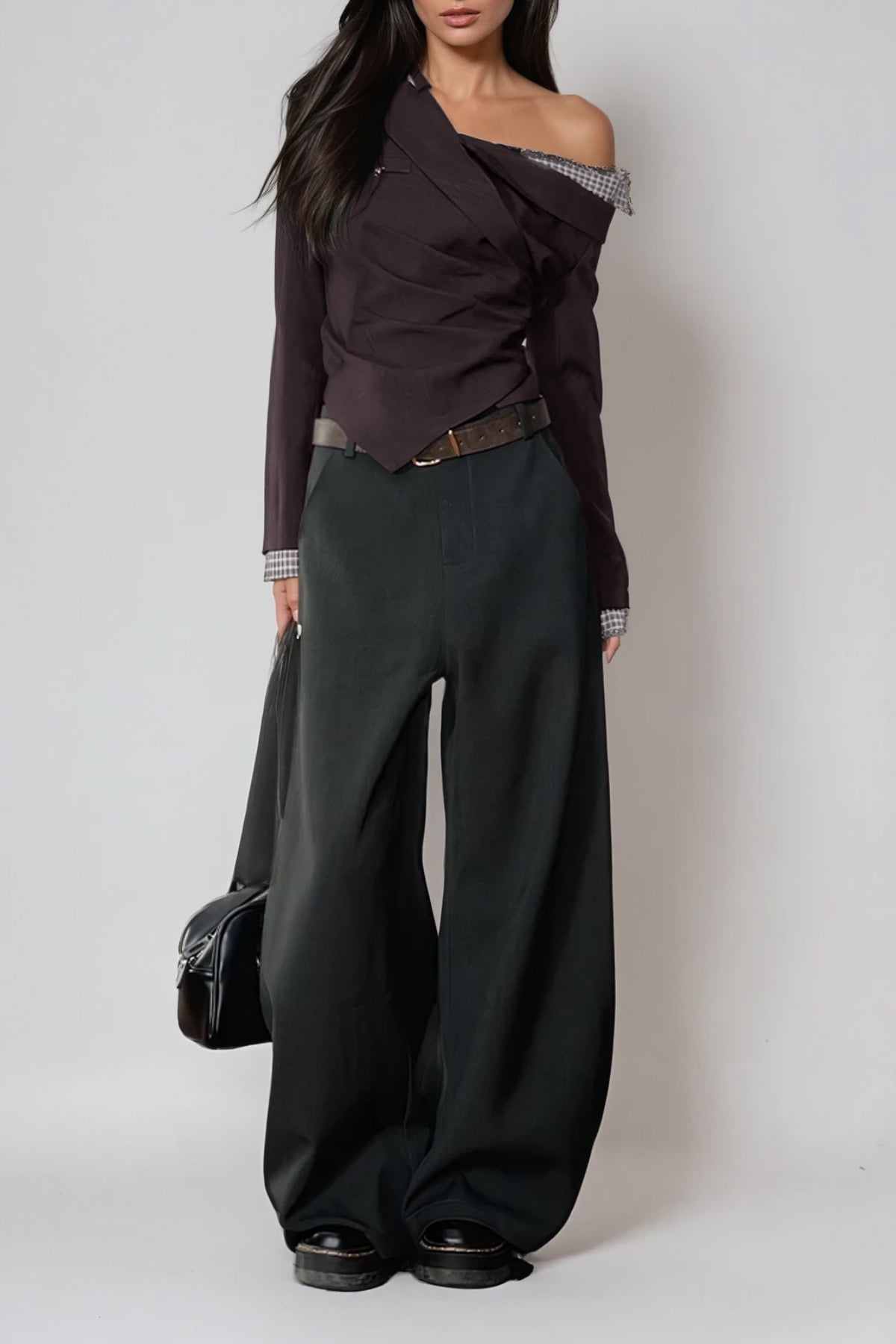 Darko One Shoulder Top In Brown