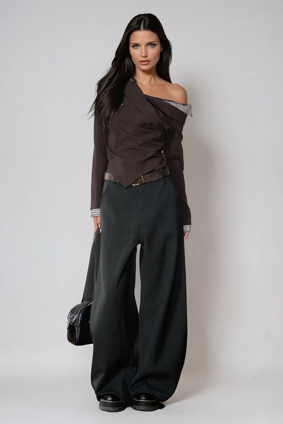 Darko One Shoulder Top In Brown