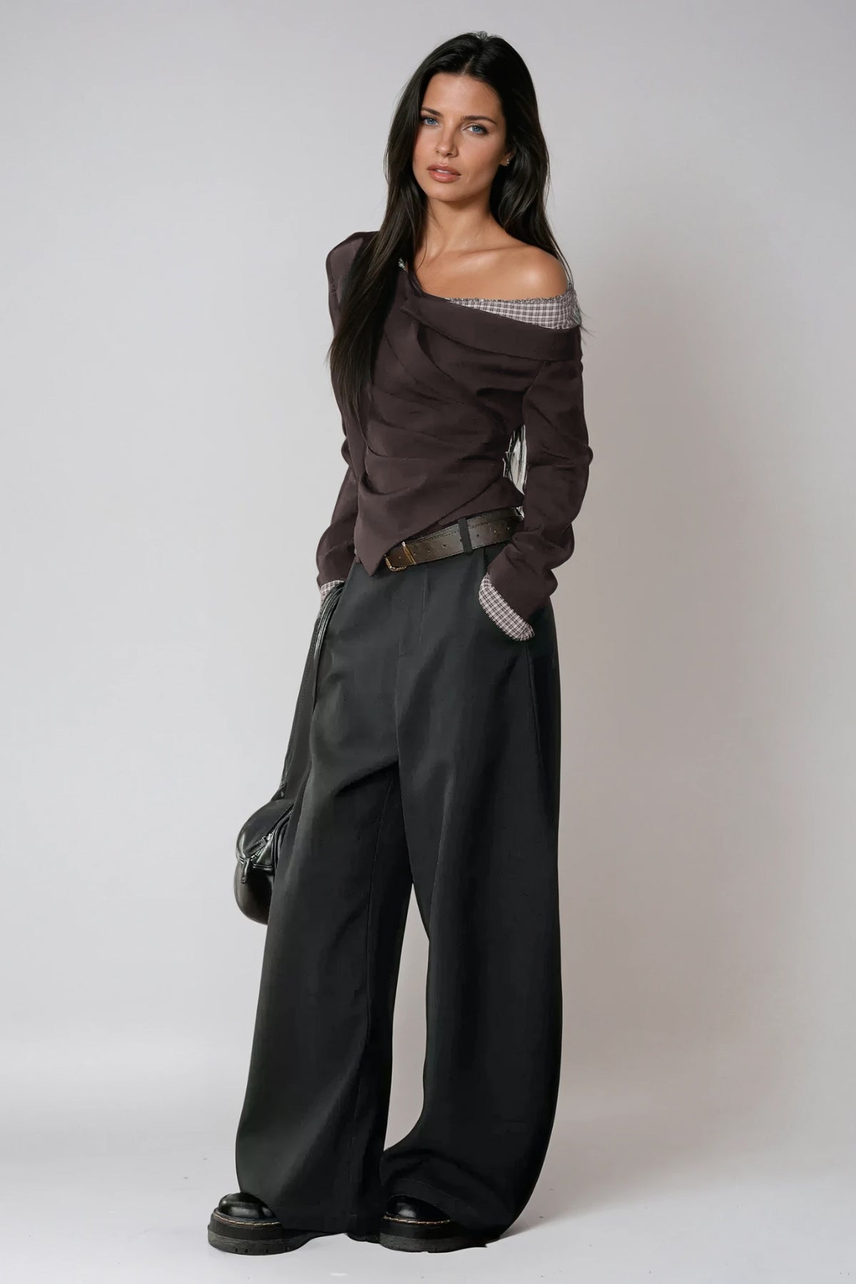 Darko One Shoulder Top In Brown