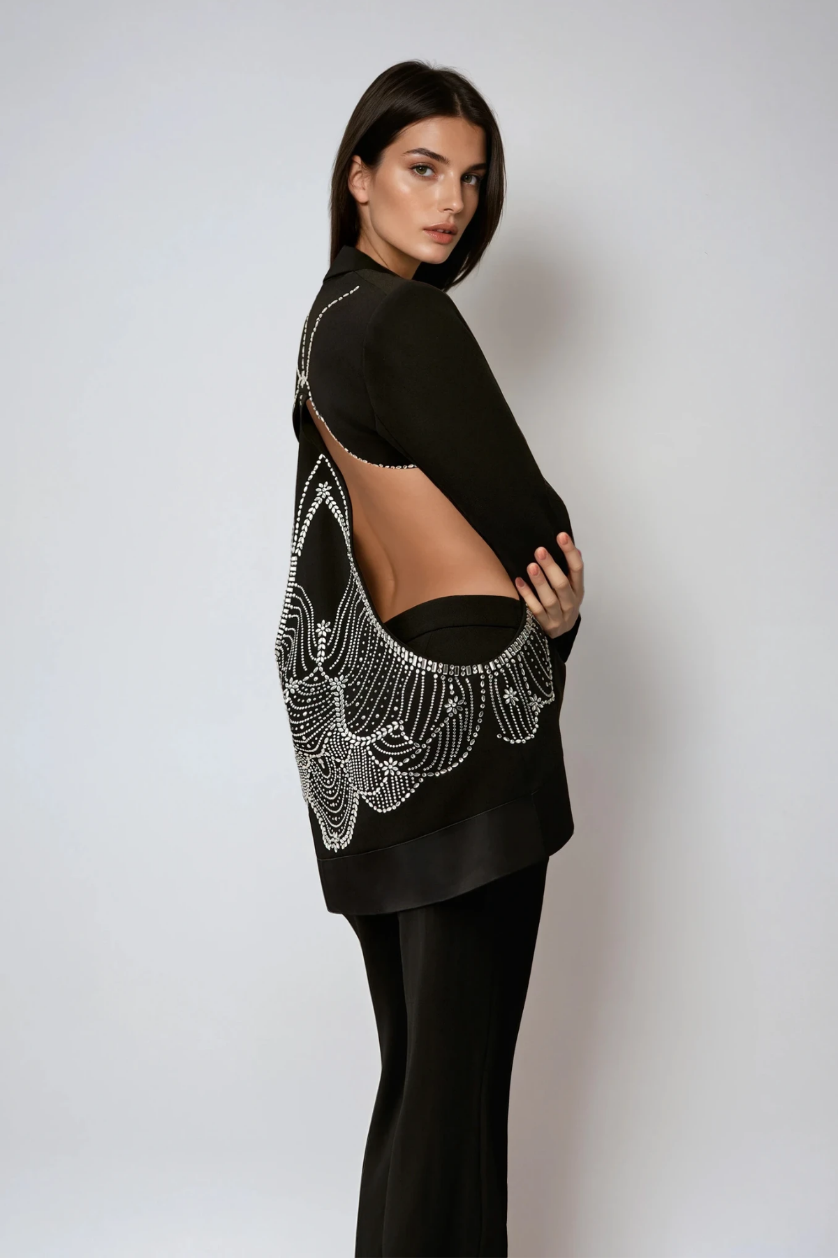Darrell Rhinestone Cutout Pants Set