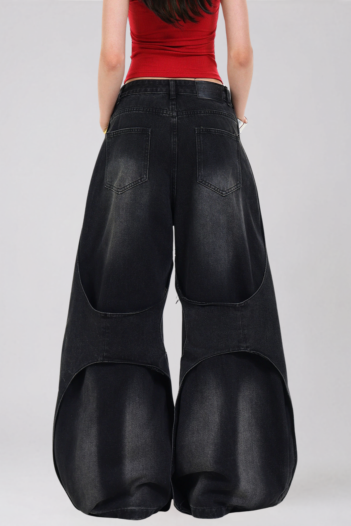 Daryl Bleached Fringe Baggy Jeans