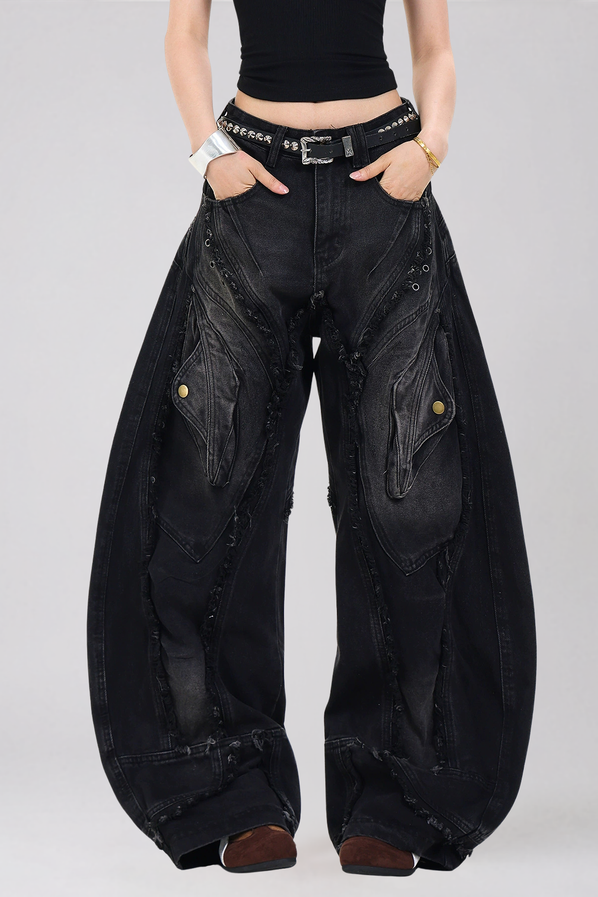 Daryl Fringe Baggy Jeans