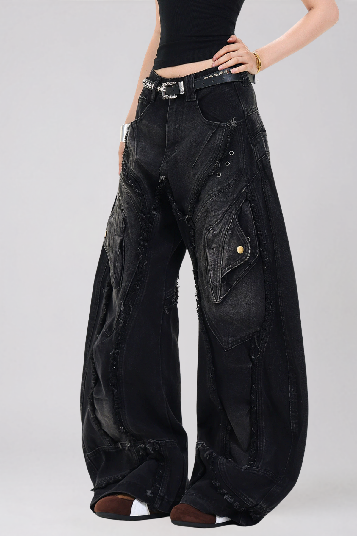 Daryl Fringe Baggy Jeans