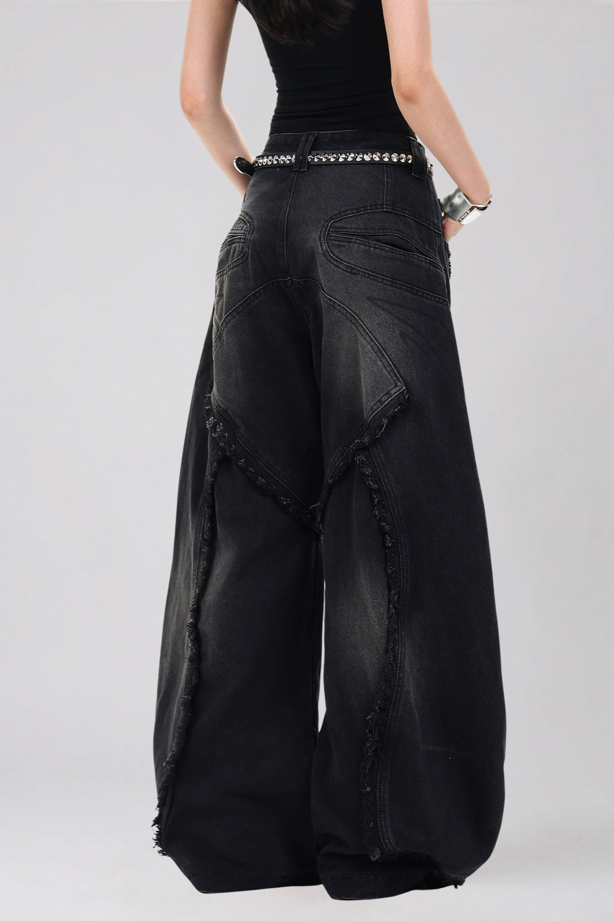 Daryl Fringe Baggy Jeans