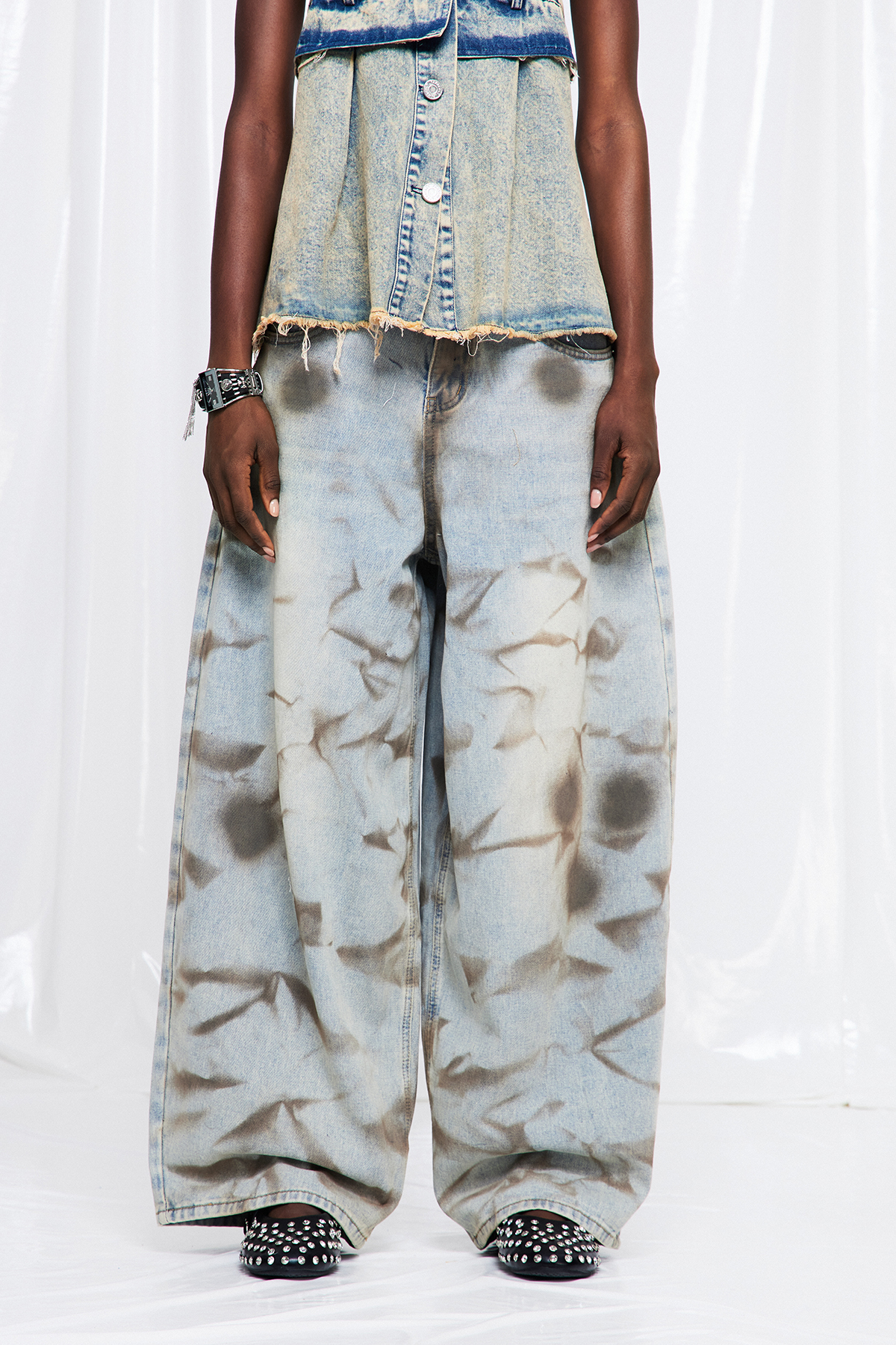 Dat Tie Dye Print Barrel Jeans