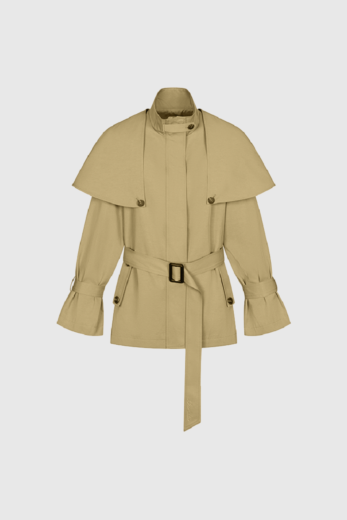 Davide Shawl Trench Coat In Khaki