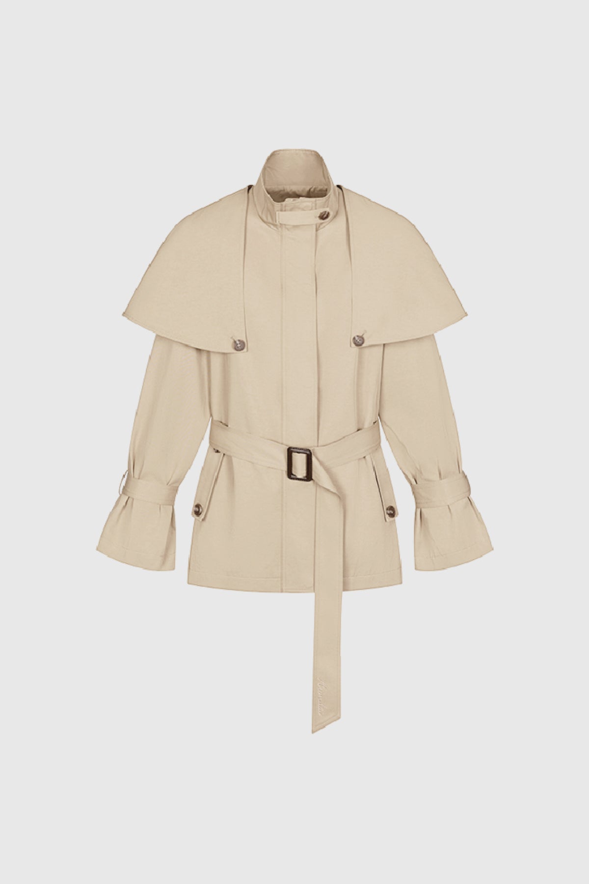 Davide Shawl Trench Coat In Khaki