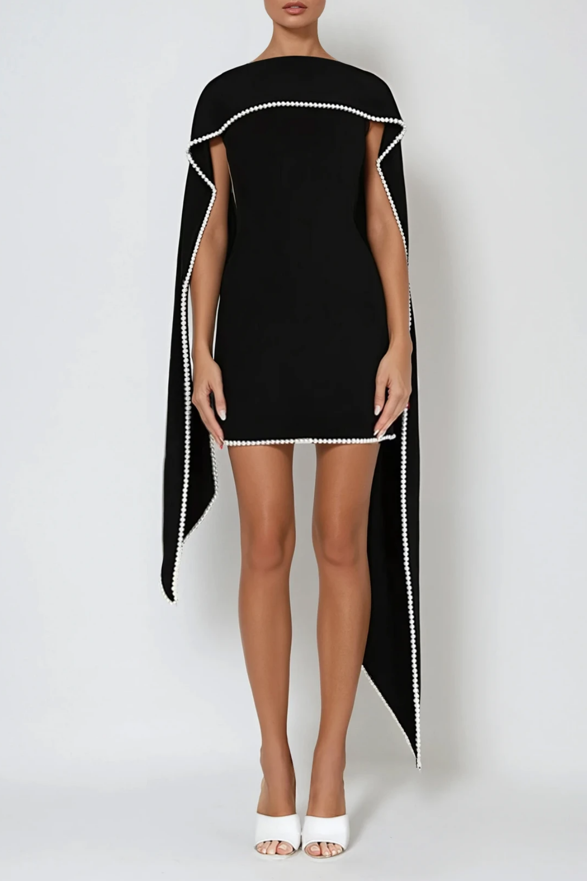 Davina Pearl Shawl Mini Dress