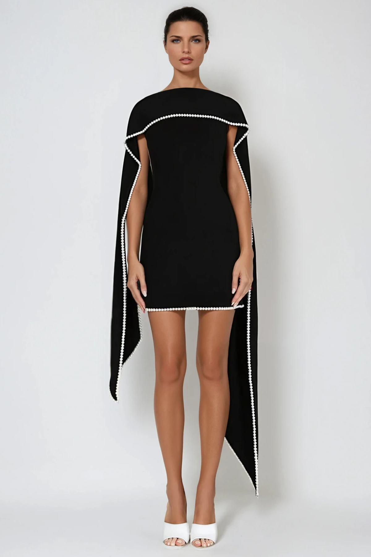 Davina Pearl Shawl Mini Dress