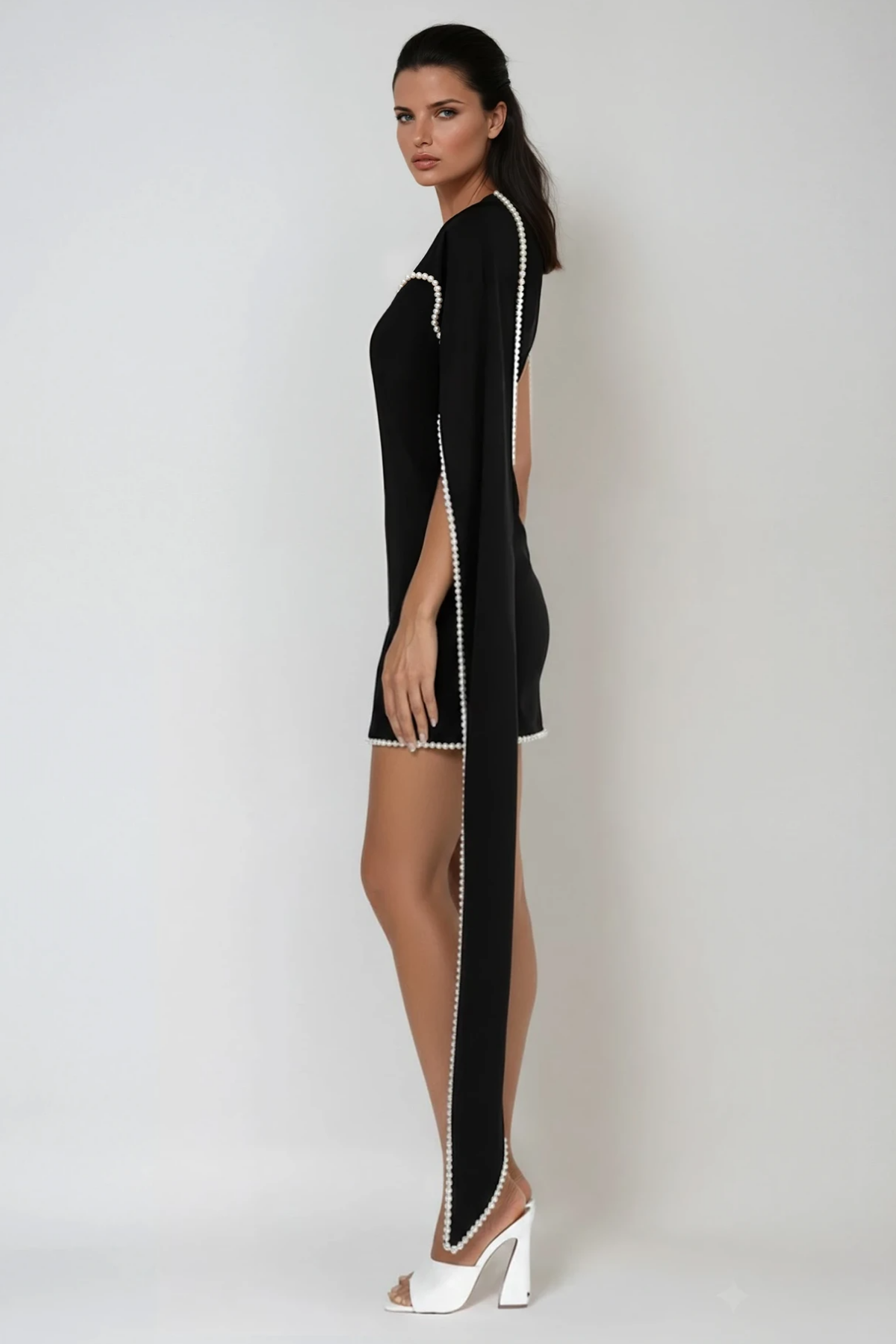 Davina Pearl Shawl Mini Dress