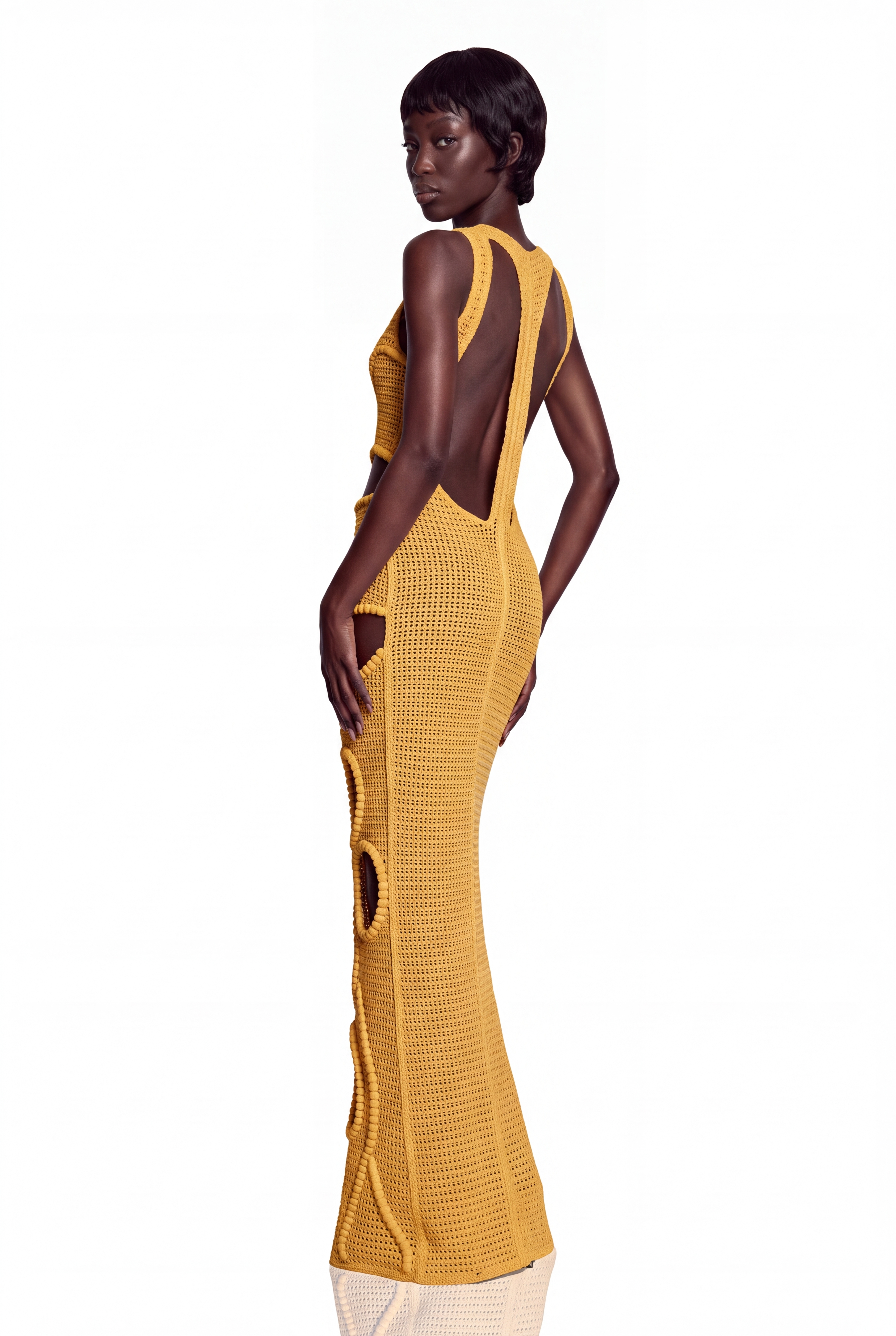 Davion Sleeveless Cutout Maxi Dress In Yellow