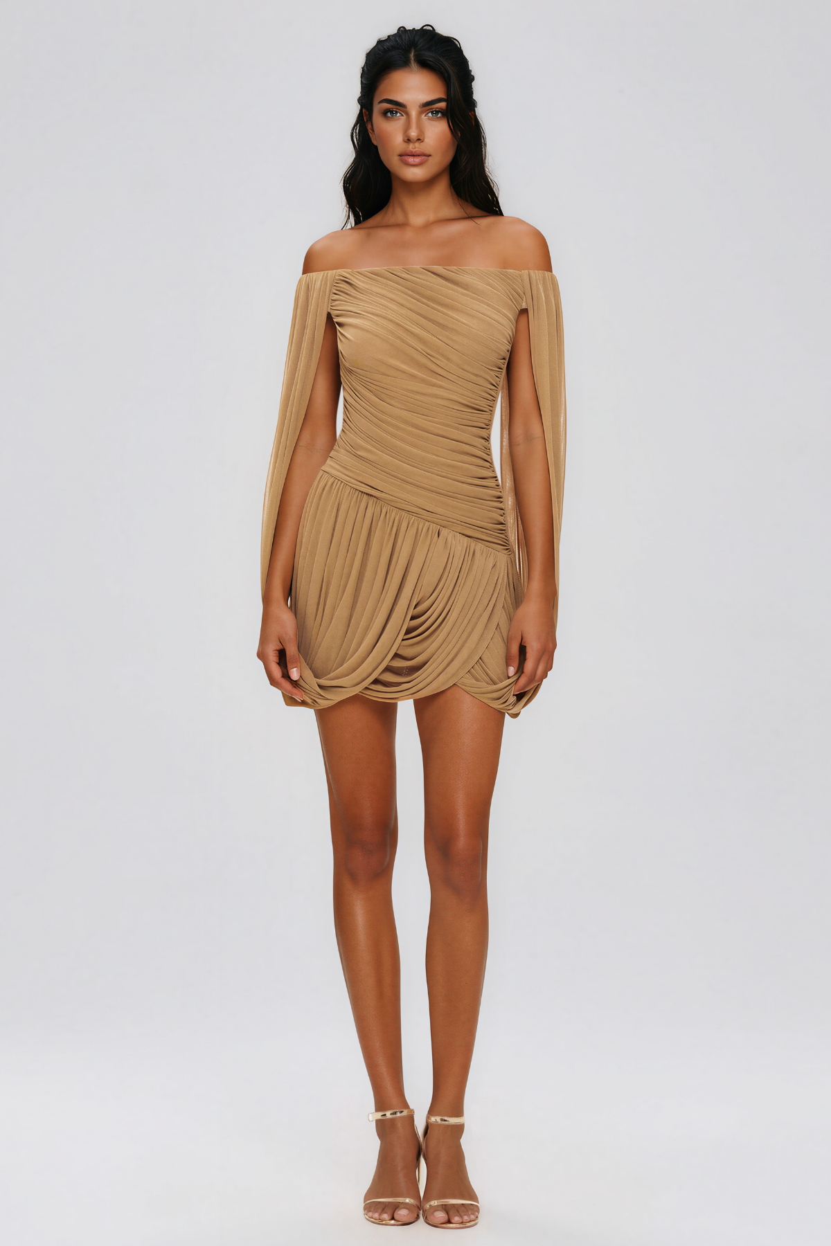 Davonte Draped Mesh Mini Dress