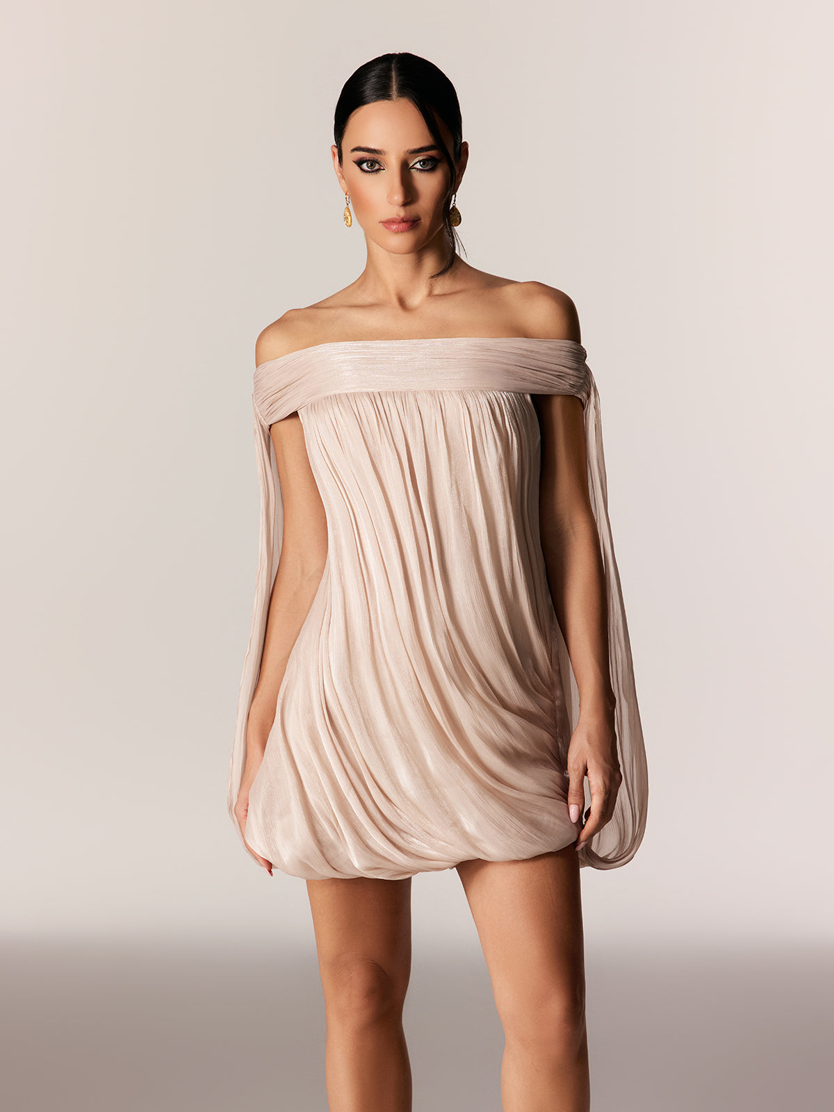 Davonte Off Shoulder Ruch Mini Dress