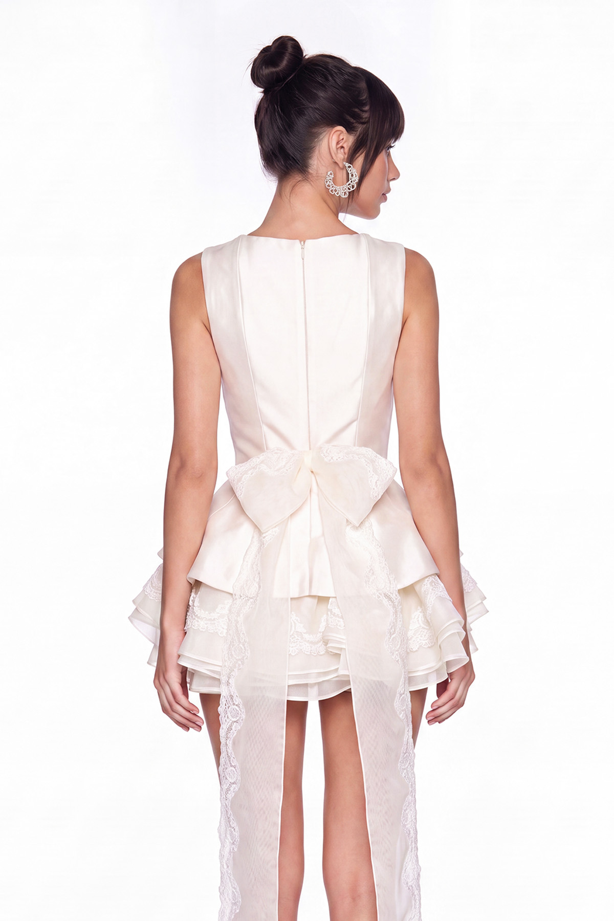 Davorka Bow Ruffle Mini Dress