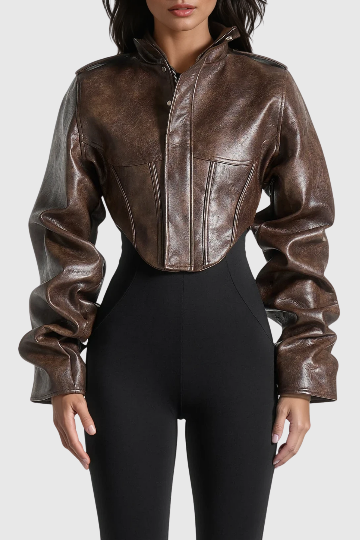Elwin Leather Crop Jacket