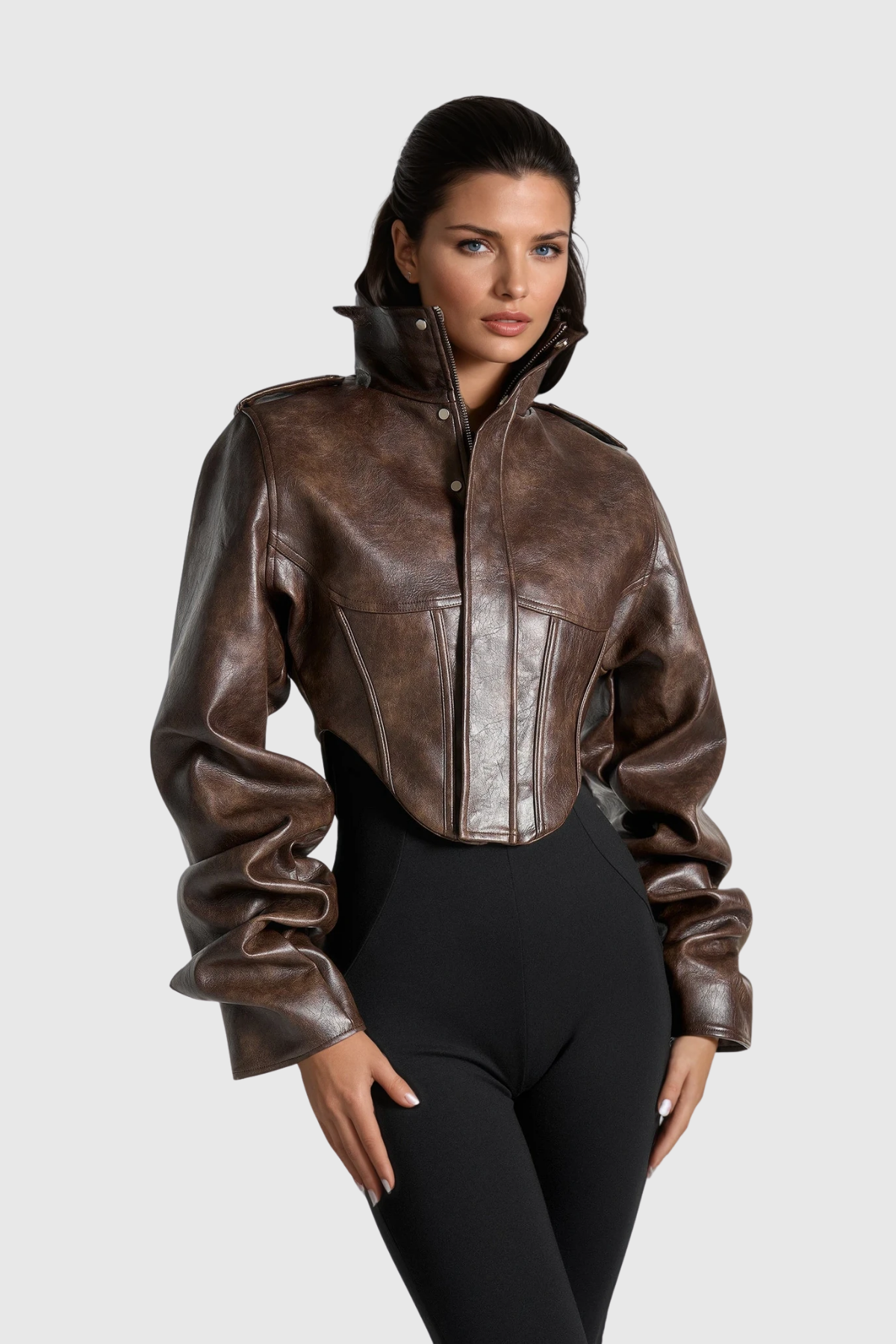 Elwin Leather Crop Jacket
