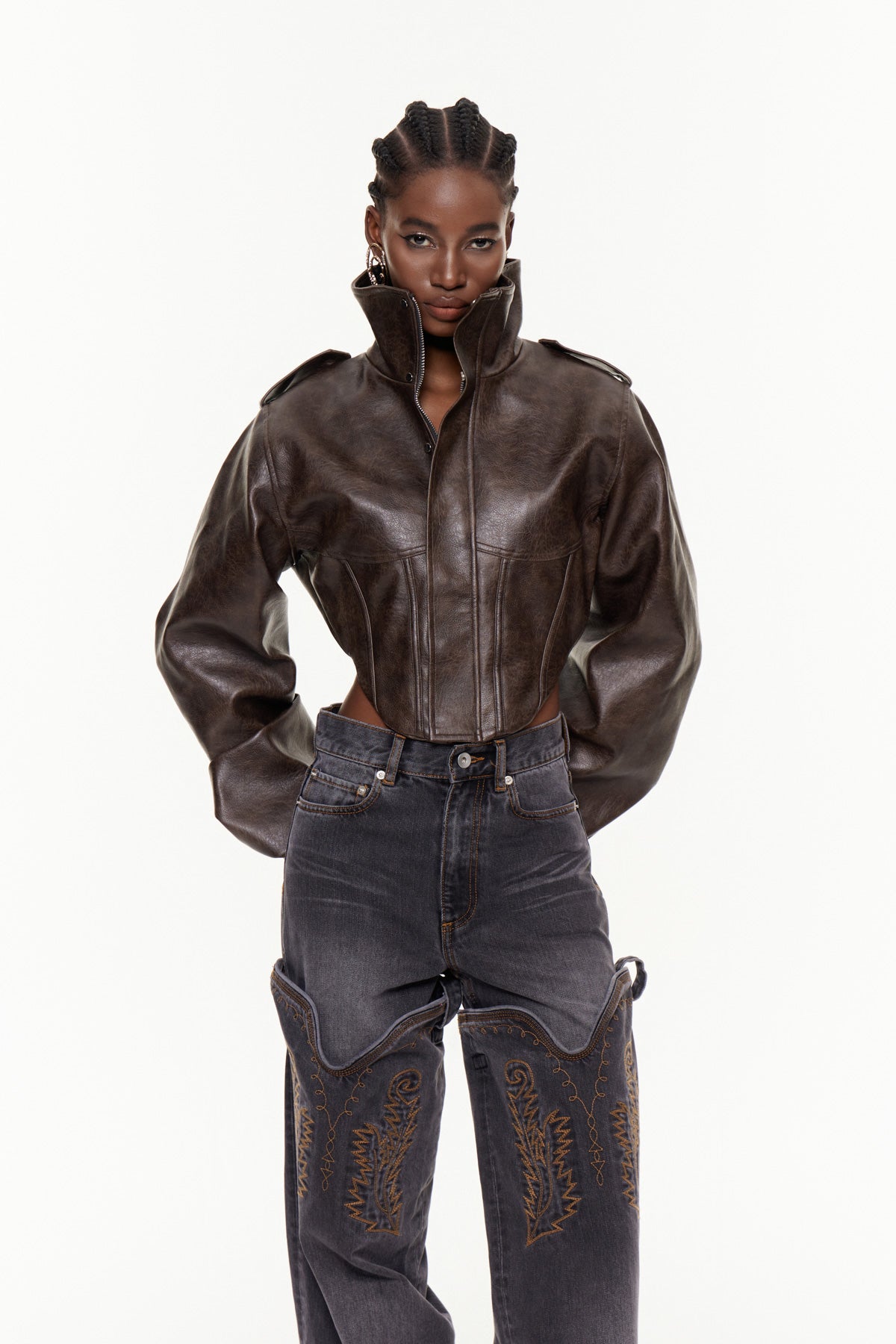 Elwin Leather Crop Jacket