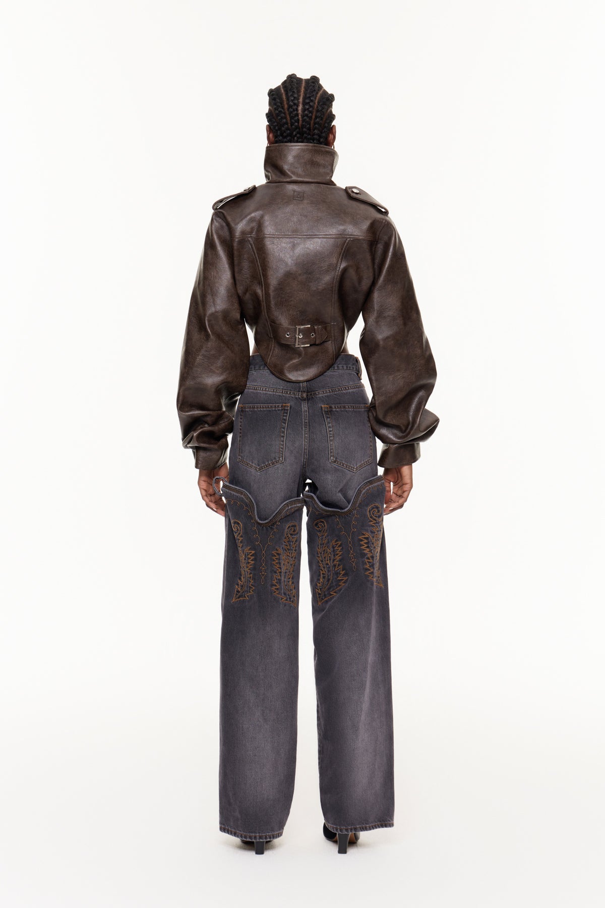 Elwin Leather Crop Jacket