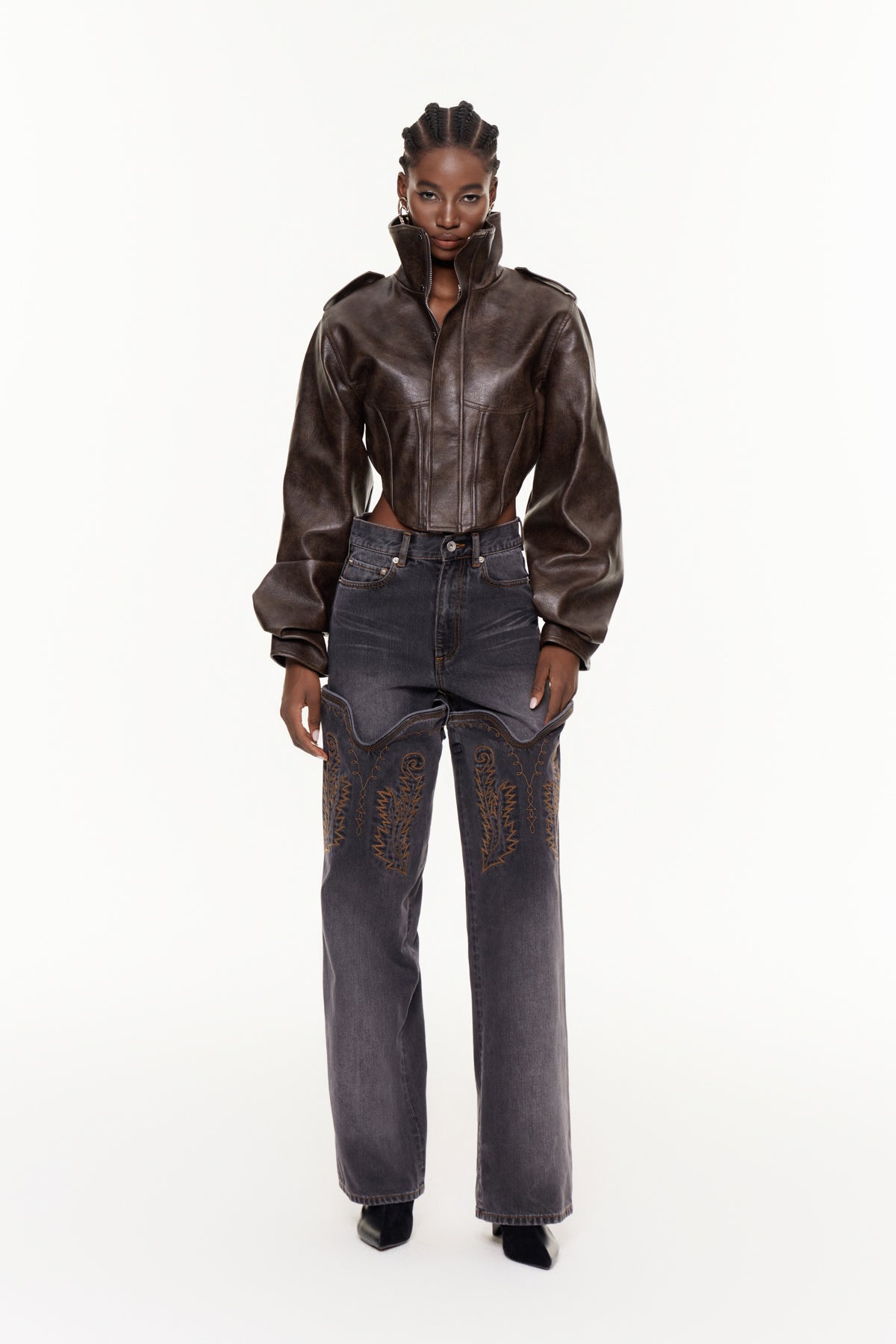 Elwin Leather Crop Jacket