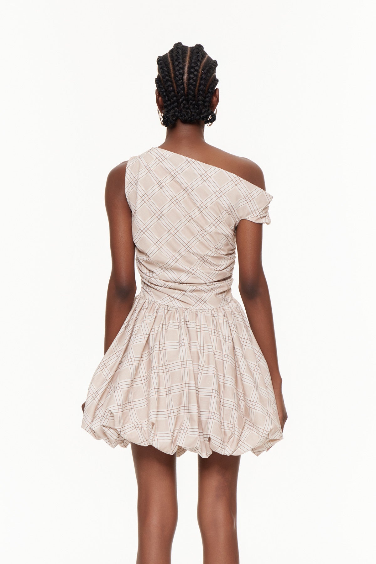 DeAndre One Shoulder Grid Mini Dress
