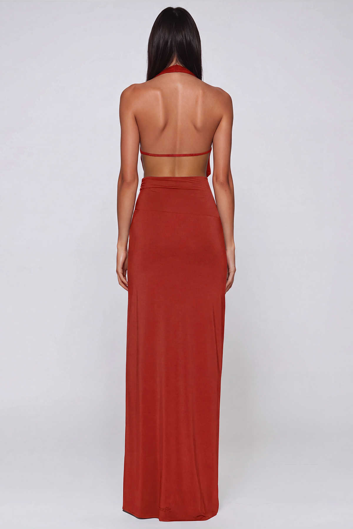 Debra Plunge Cutout Maxi Dress In Red