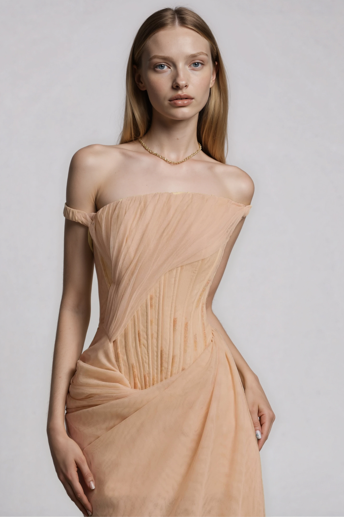 Dechen Off Shoulder Corset Split Maxi Dress