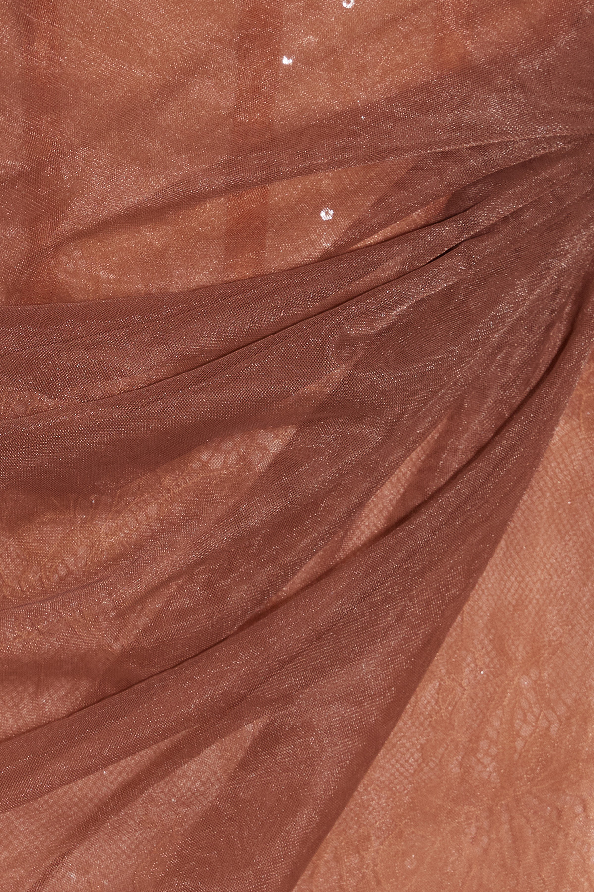 Dechen One Shoulder Corset Mesh Maxi Dress In Brown