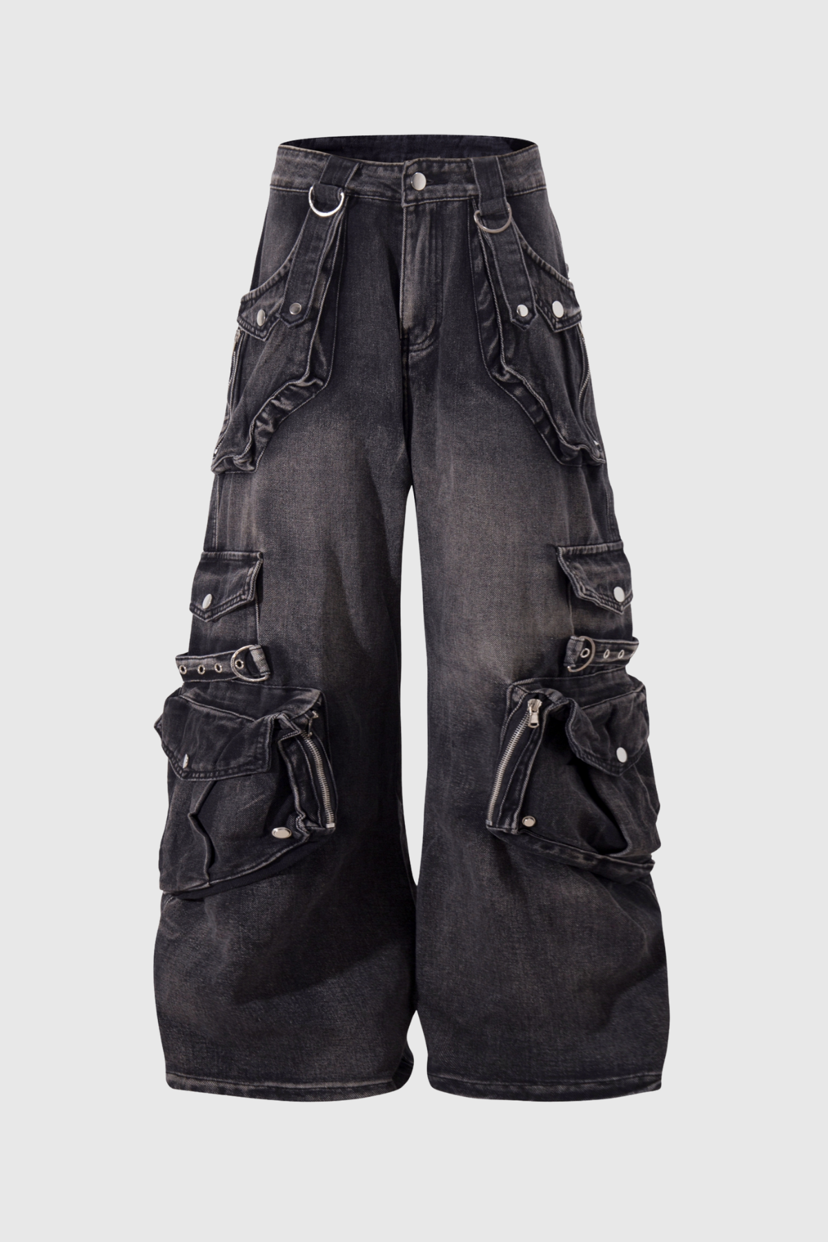 Deepa Pocket Bleached Jeans In Black