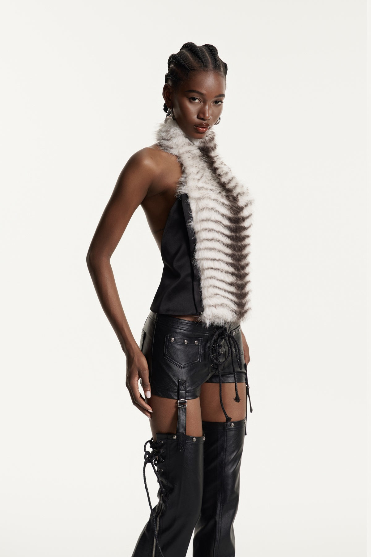 Deina Faux Fur Sleeveless Top
