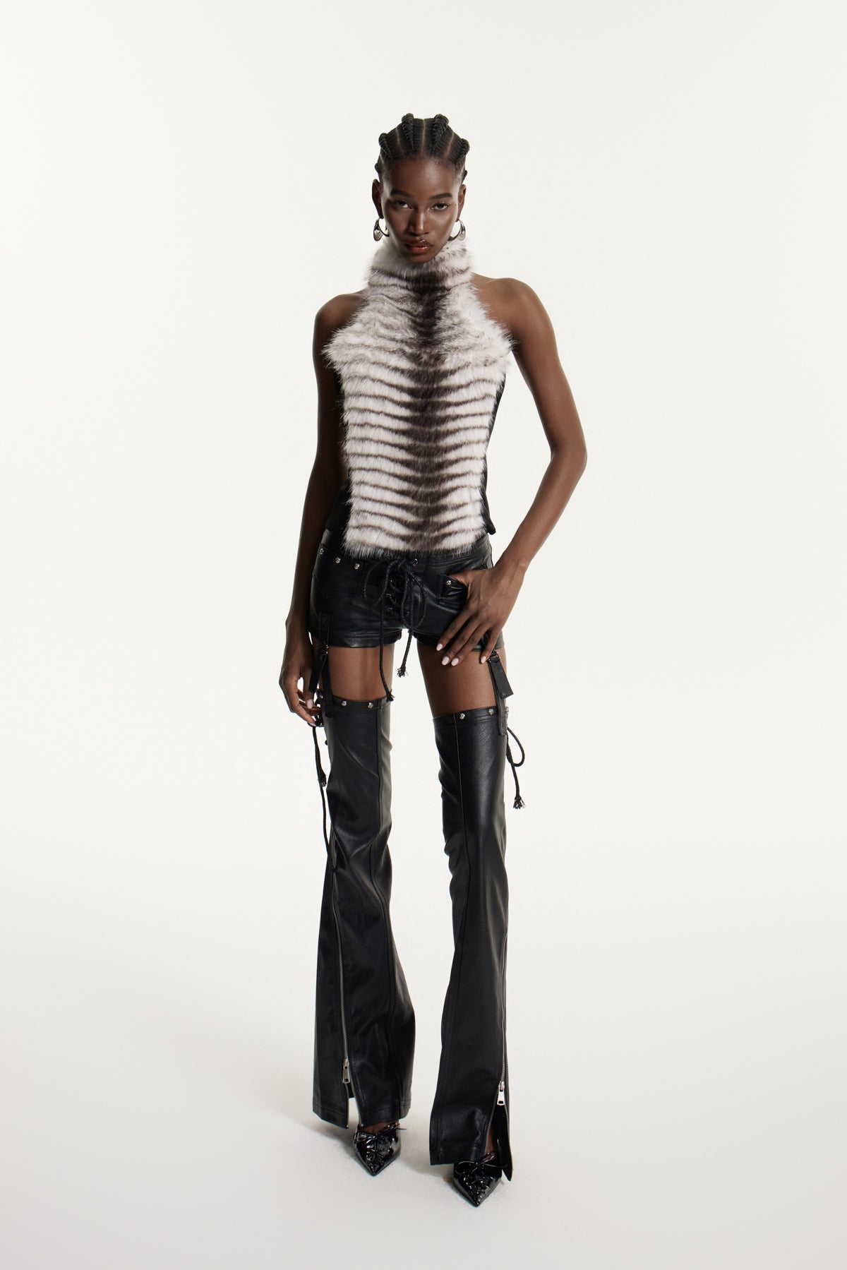 Deina Faux Fur Sleeveless Top