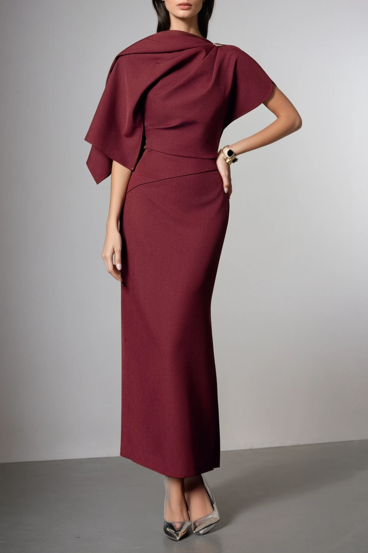 Deirdre Ruch Shawl Maxi Dress