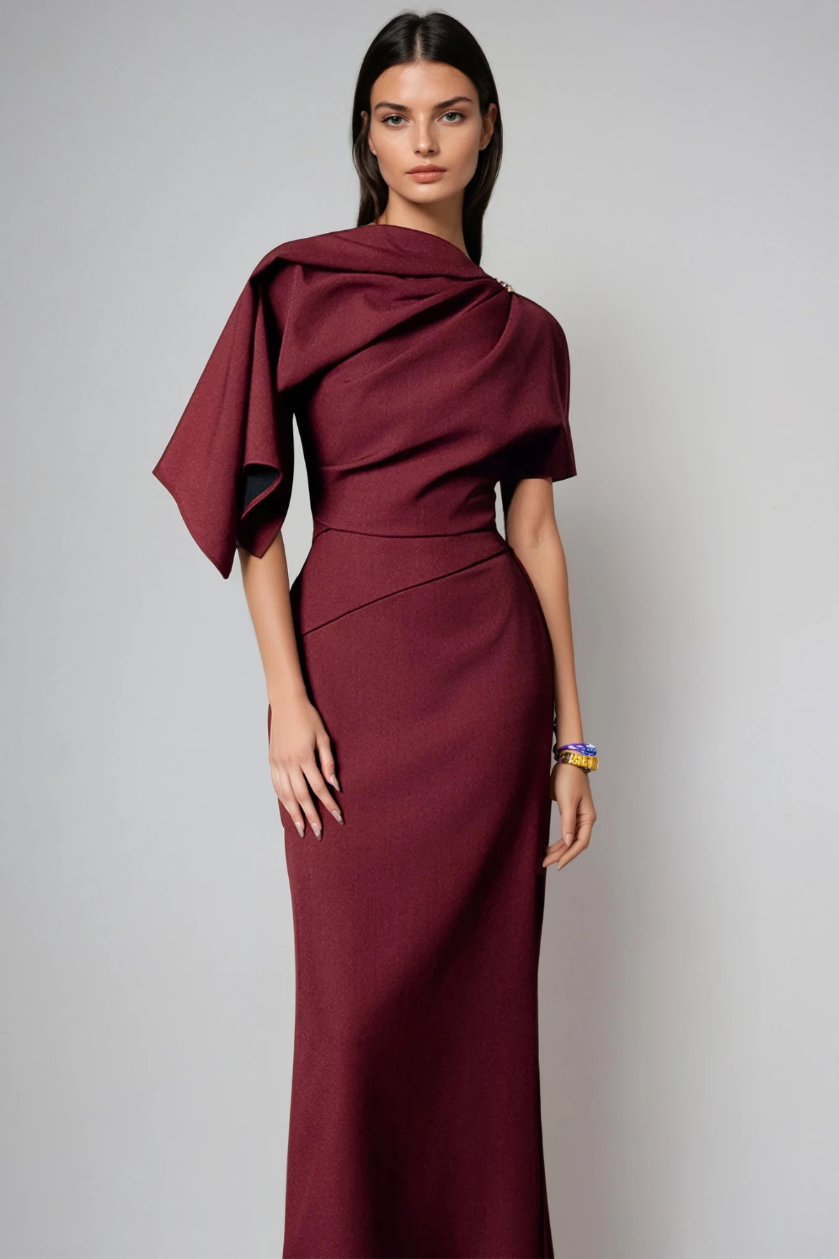 Deirdre Ruch Shawl Maxi Dress