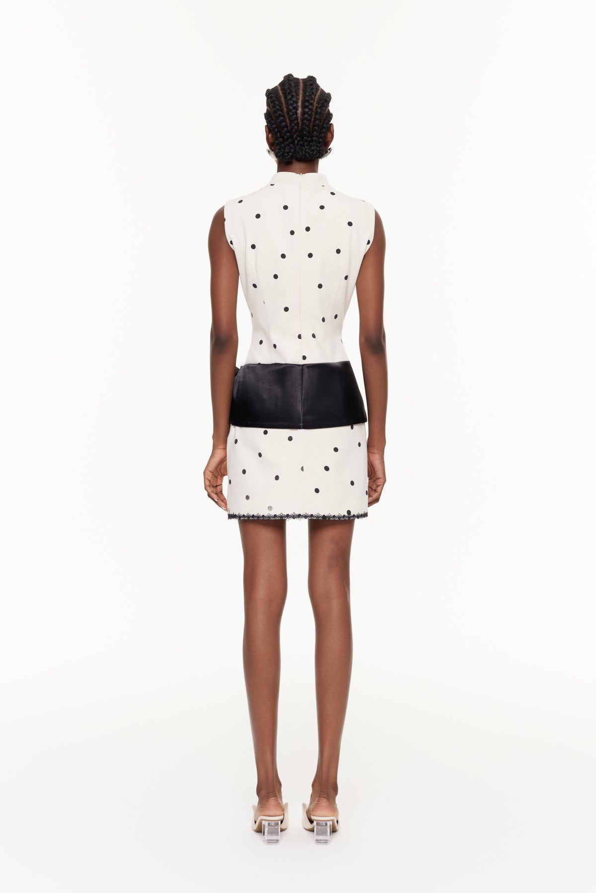 Deja Sleeveless Dot Bow Mini Dress