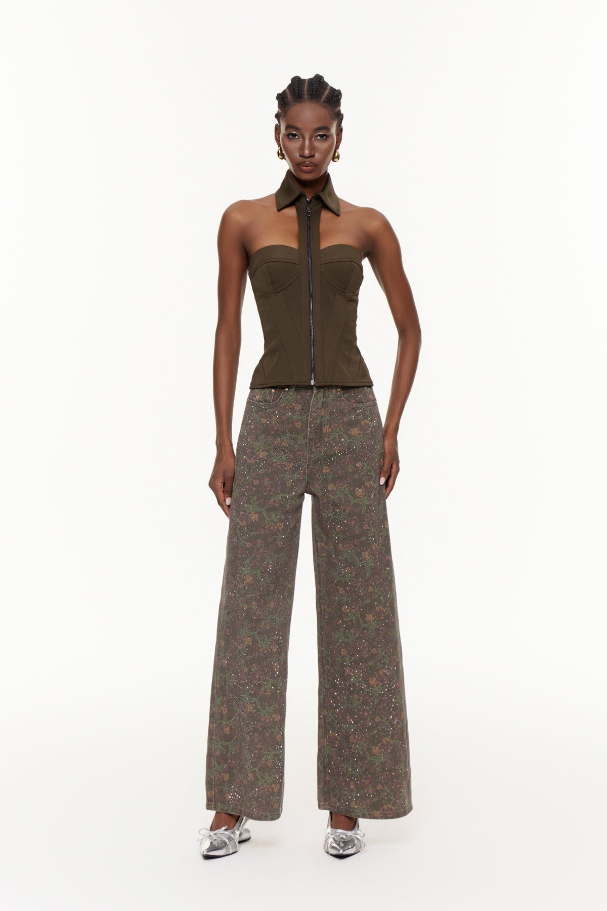 Ehecatl Floral Rhinestone Jeans