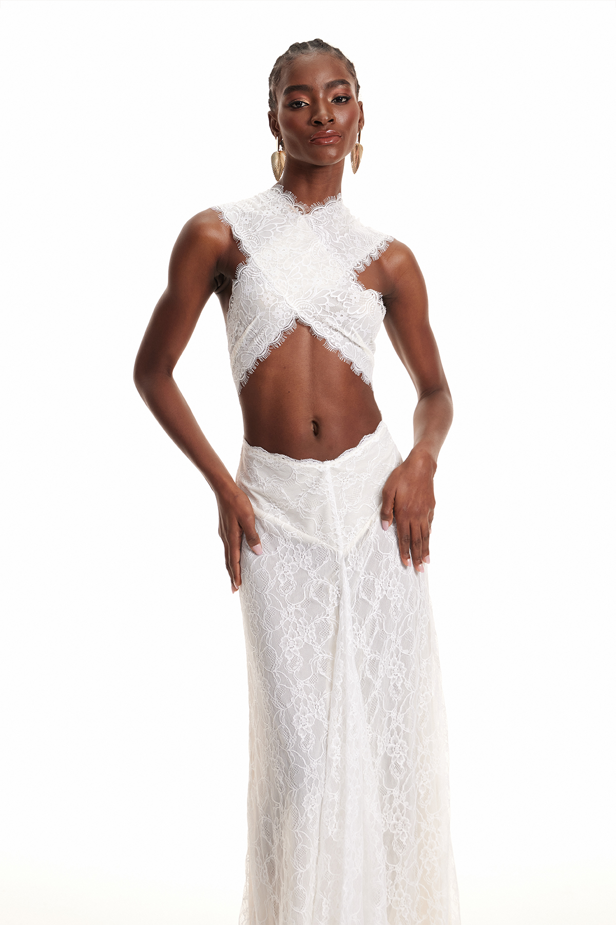 Demid Sleeveless Cutout Lace Maxi Dress